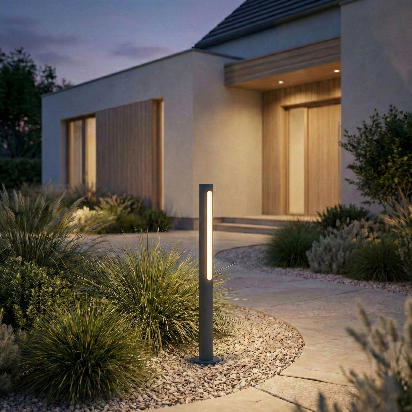 Liravel LED-Wegeleuchte, anthrazit, Höhe 60 cm, IP65 - Lindby