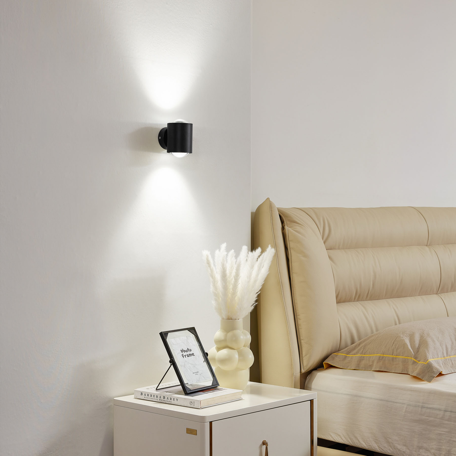 Lindby Aplică de perete Jyla, negru, sus/jos