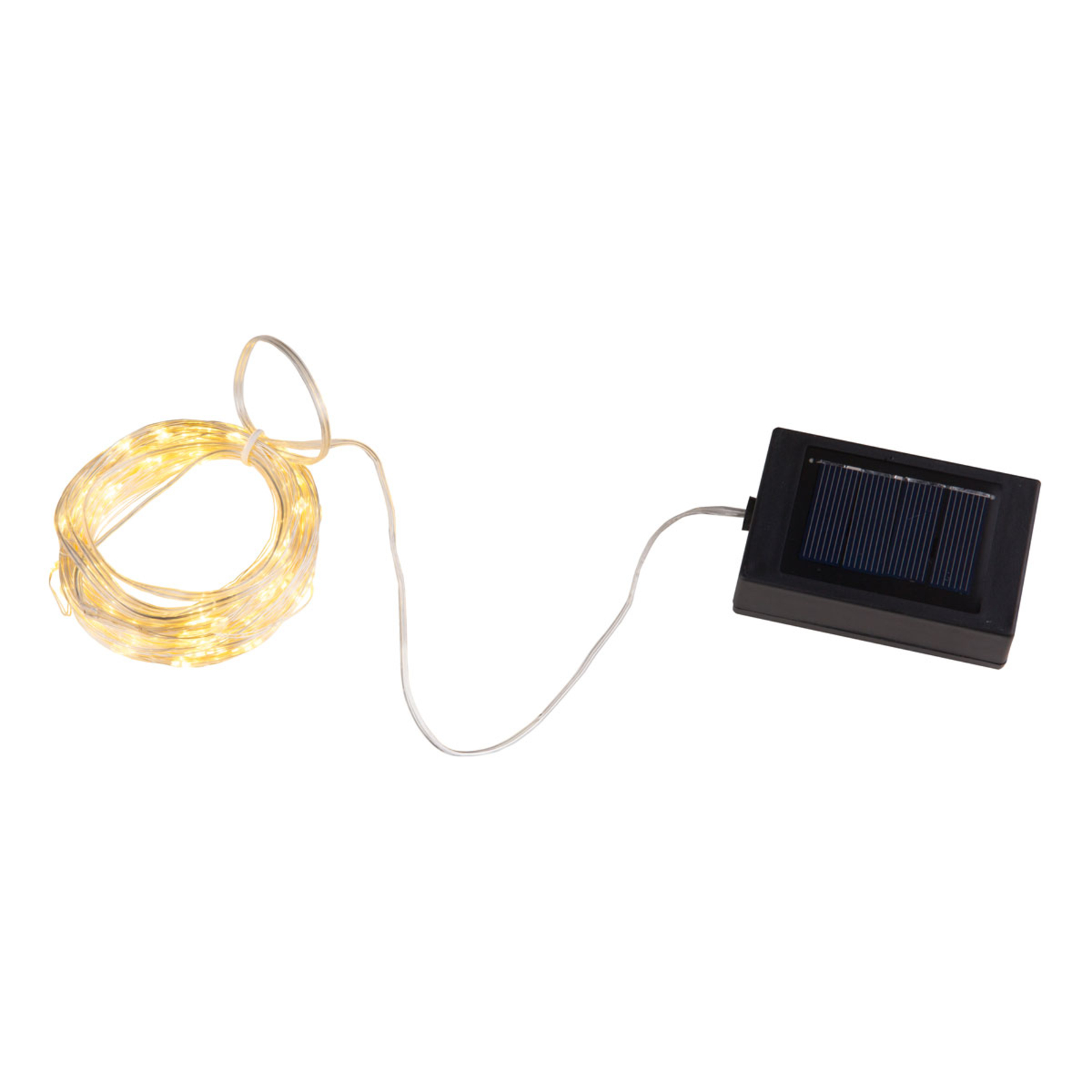 Aurinkokäyttöinen valoketju Ece, läpinäkyvä 13,5 m