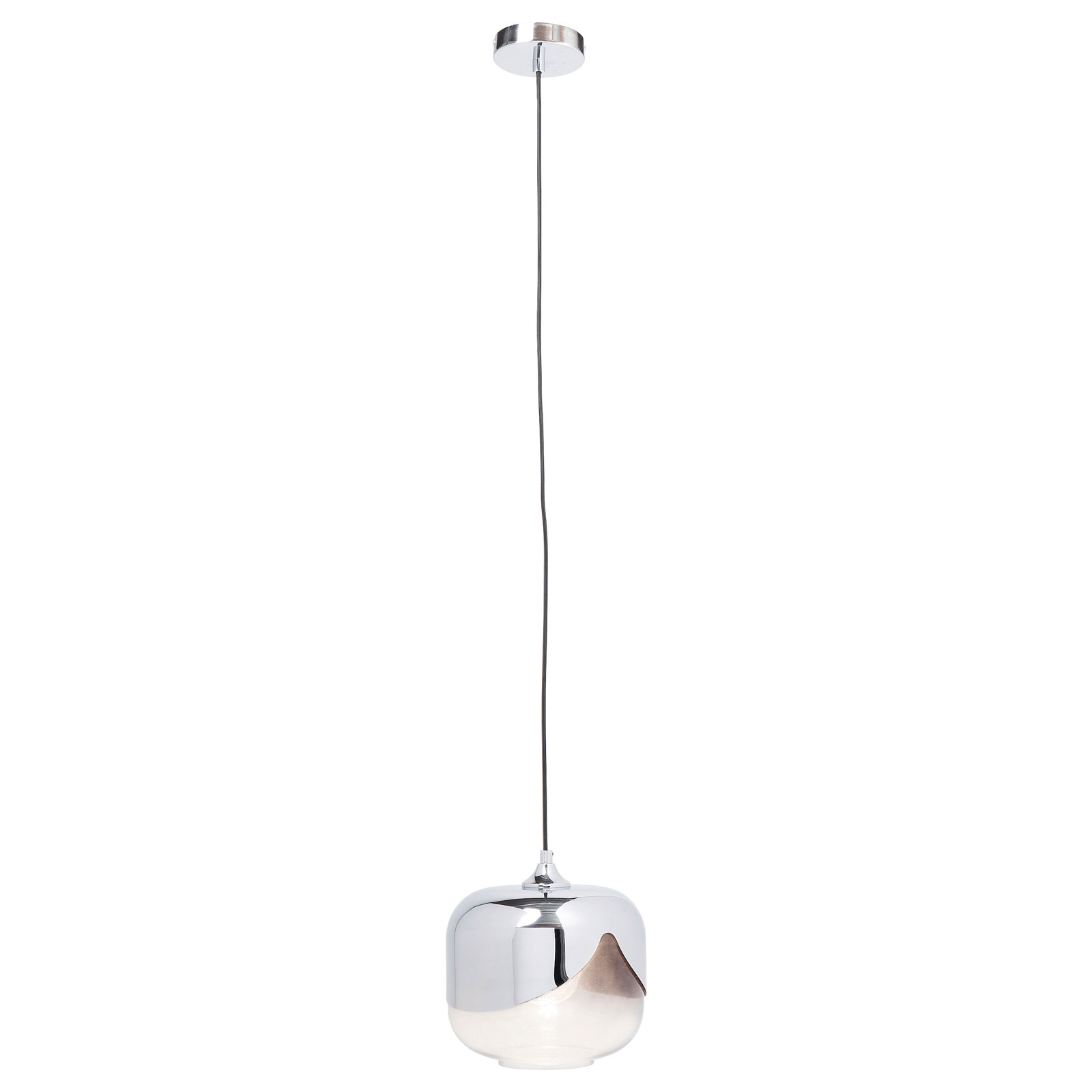 Kare KARE Chrome Goblet Ball hanging light, one-bulb, for Living / Dining Room, steel, glass, E27, 40 W, energy efficiency: A++