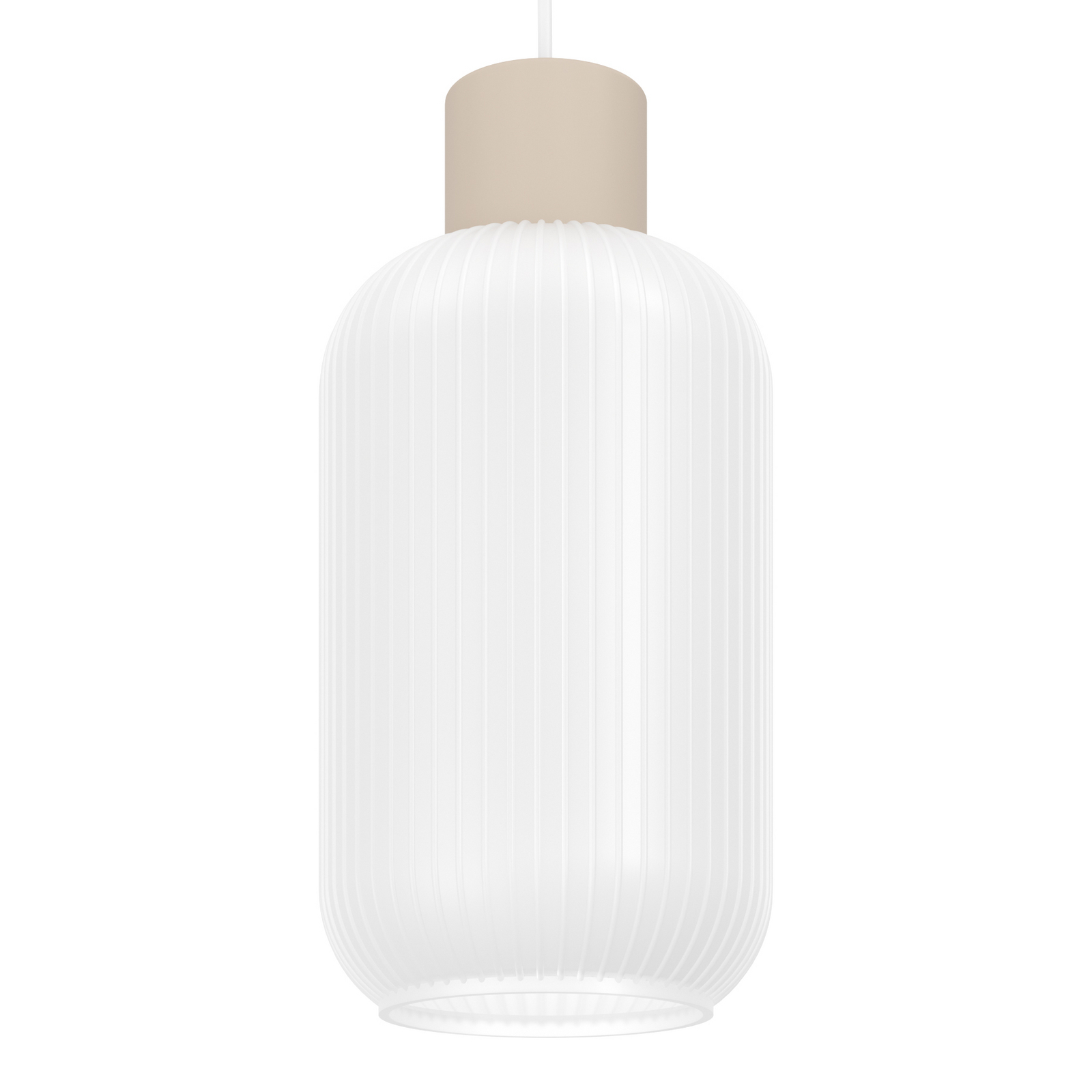 Suspension Dasmina, Ø 13 cm, blanc/sable, verre, E27