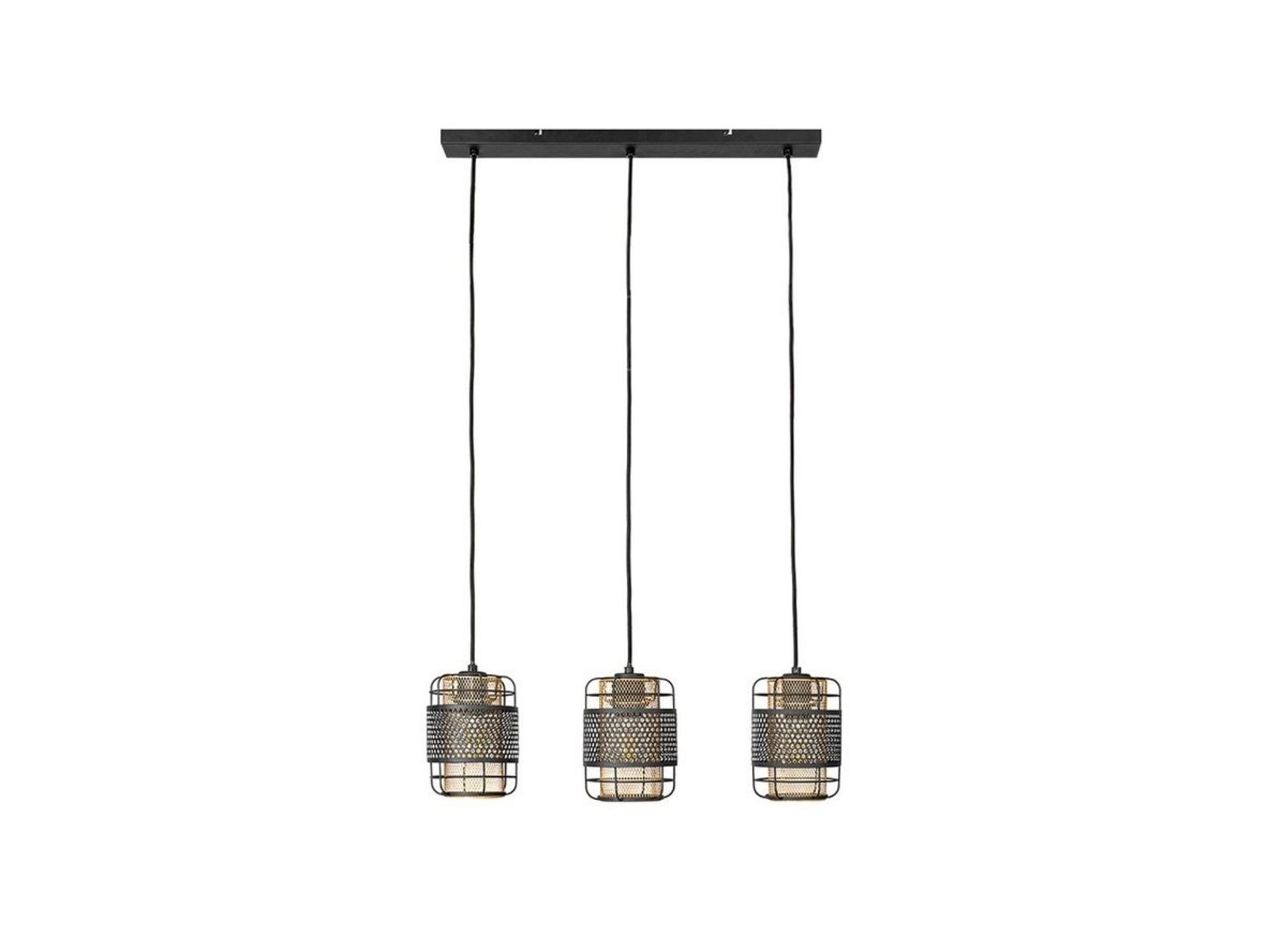 Eudoria 3 Lustră Pendul Black/Gold - Lindby