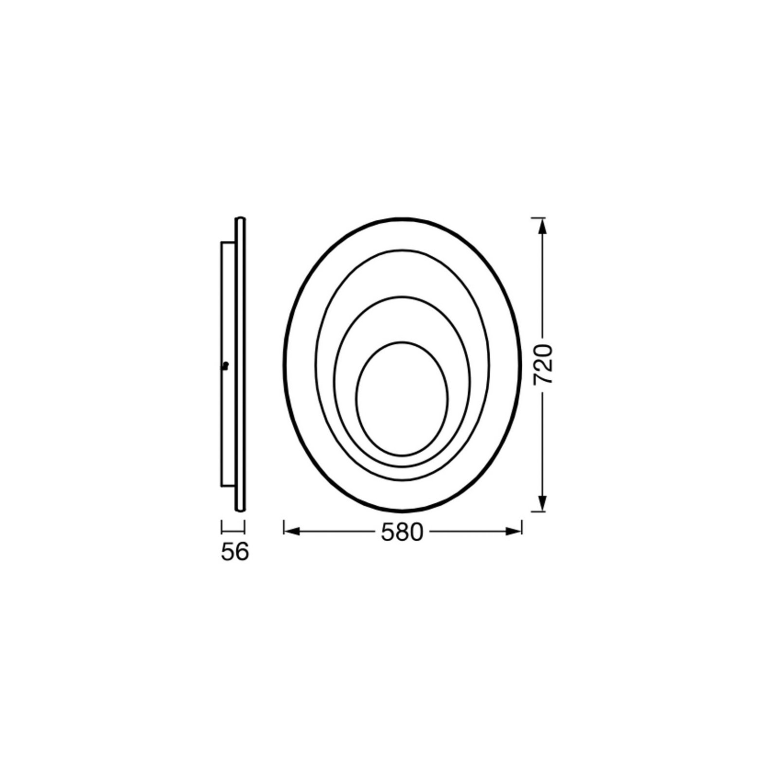 Lampa sufitowa LED OSRAM ORBIS SPIRAL OVAL, Ø 72 cm, biała, 63 W