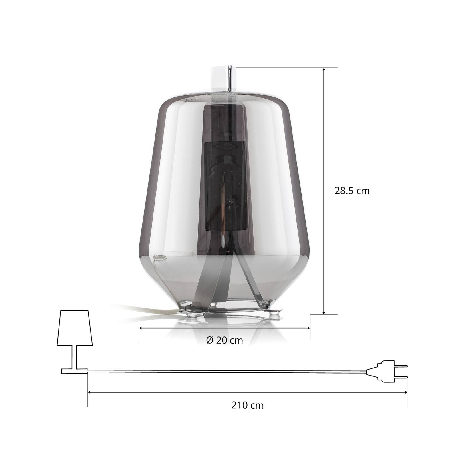 Prandina Luisa T1 stołowa 2 700 K chrom/lustrzana