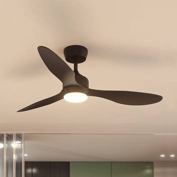 Lindby Merton ventilateur de plafond LED, noir