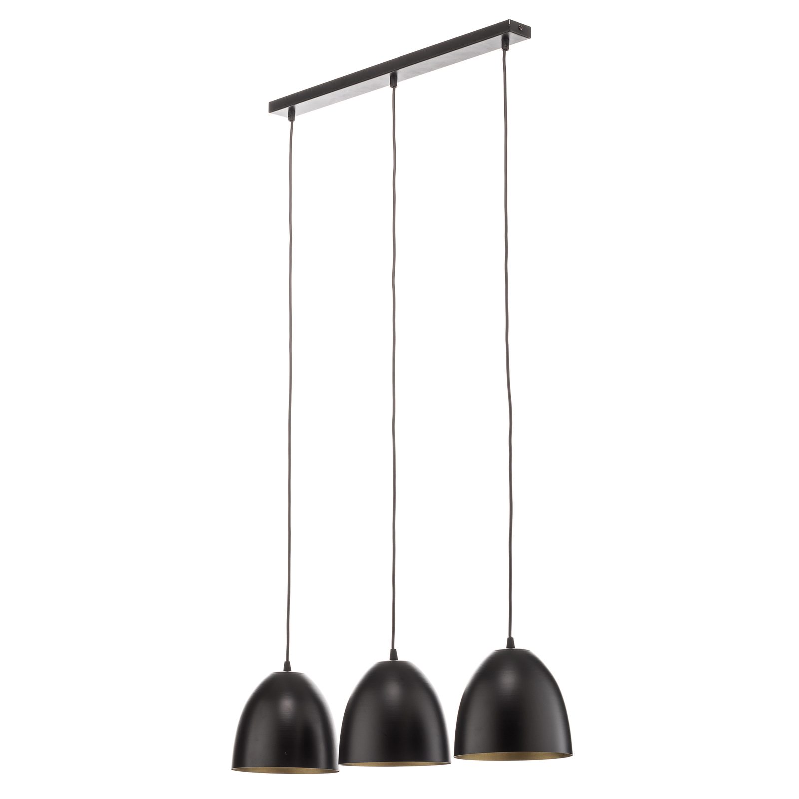 Hanglamp Lenox, 3-lamps, zwart/goud