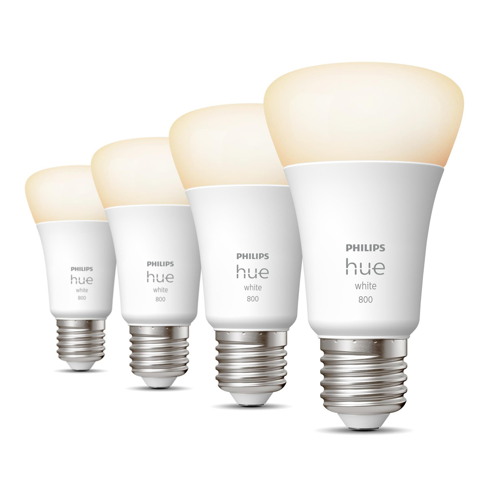 nød temperatur Håbefuld Philips Hue White 9 W E27 LED-pære, pakke m 4 stk | Lampegiganten.dk