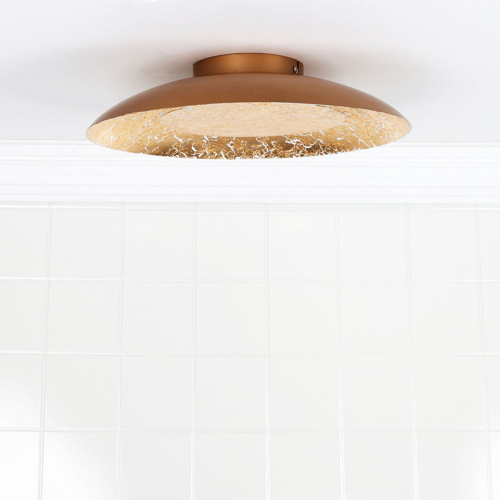 Lucide Plafonieră LED Foskal alamă Ø 345 cm - Camera de zi / sufragerie - modern - alamă mată - Metal