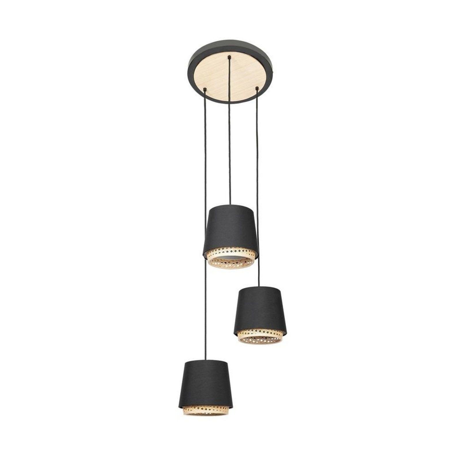 Ananya 3 Round Lustră Pendul Black - Lindby