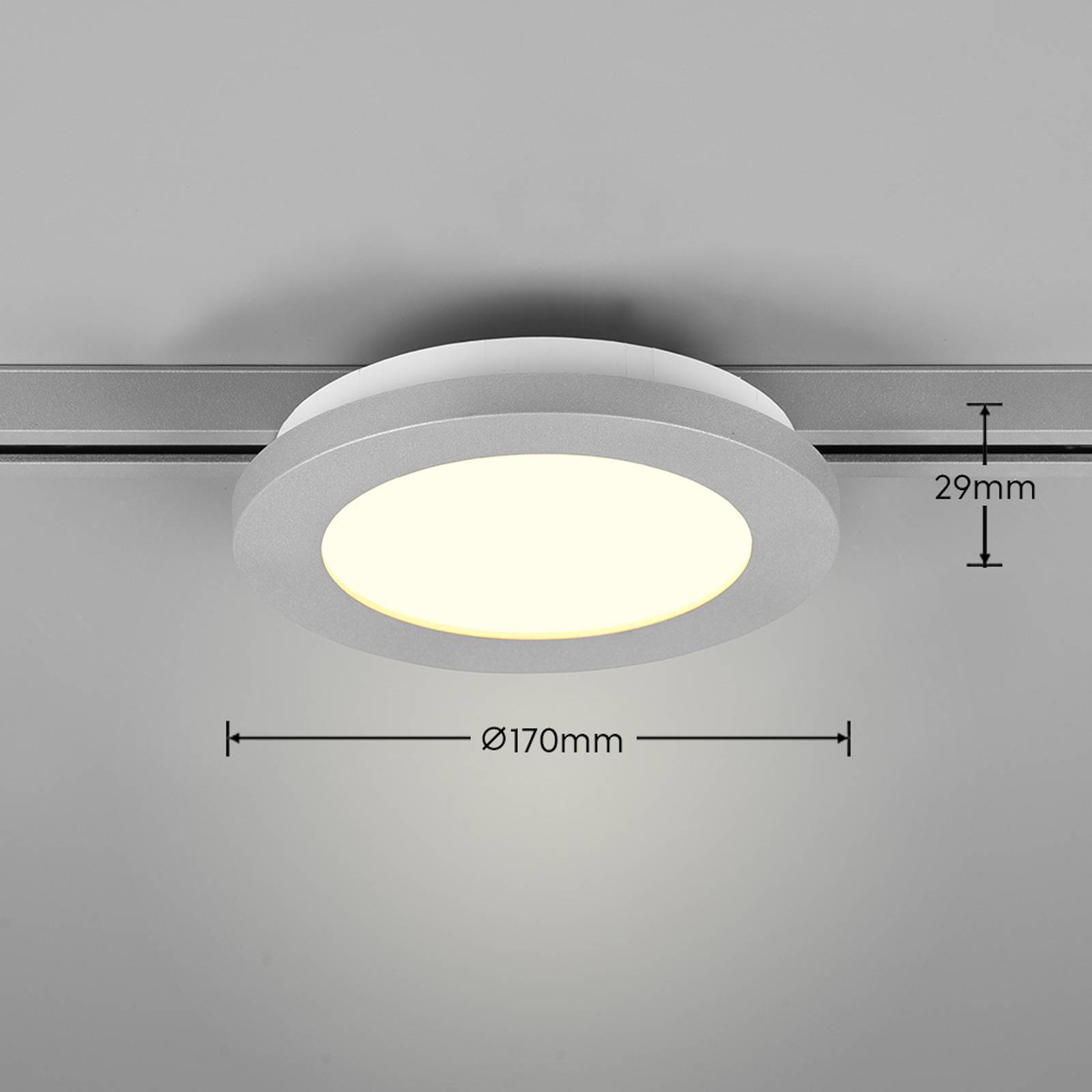 Trio Lighting Stropní svítidlo LED Camillus DUOline, Ø 17 cm, titanová barva