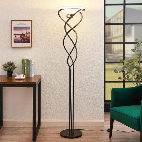 Lindby Lilou lampadaire indirect, brun ancien