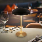 LED-akutoitega laualamp Brilo unplugged Caxa, must/messing