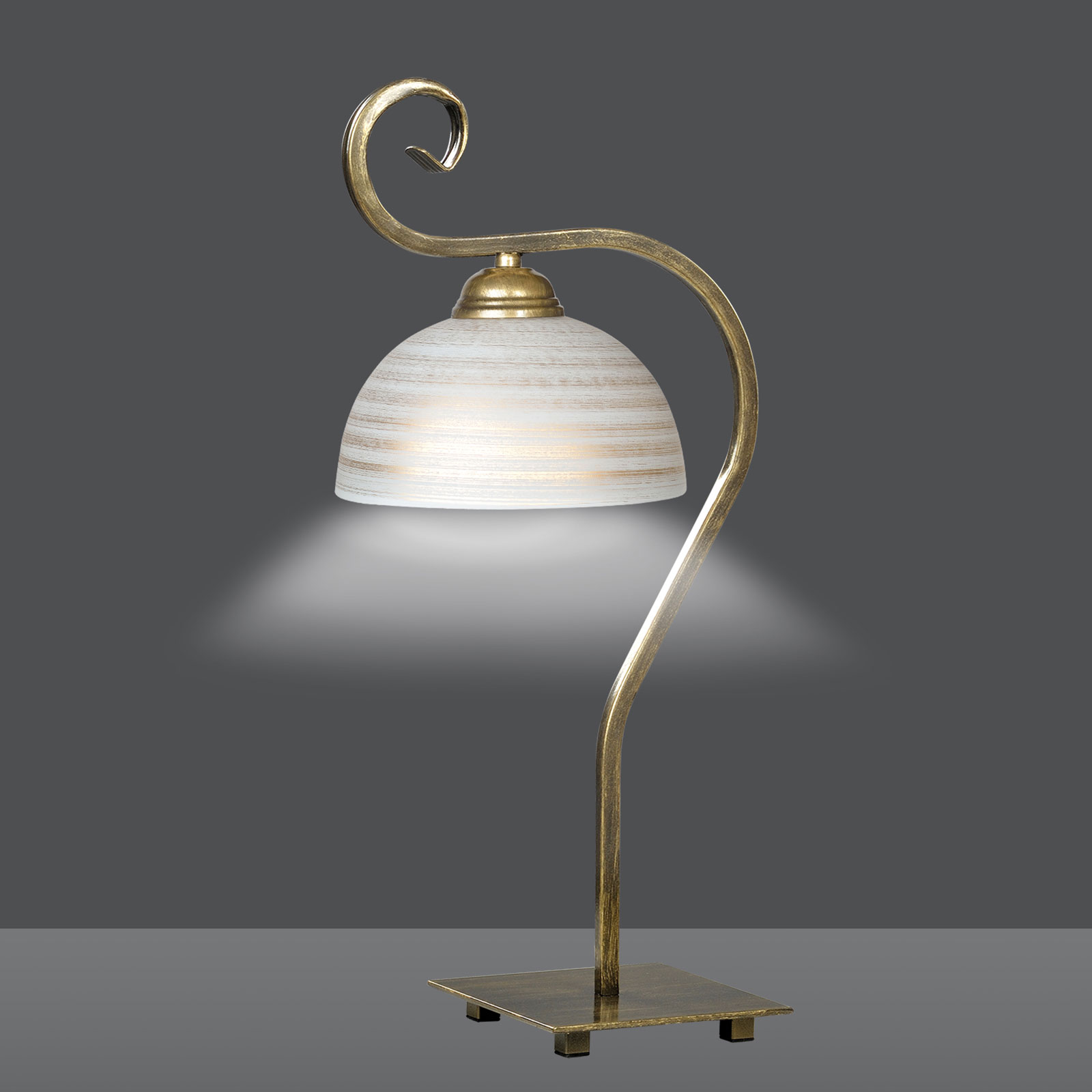 Lampe à poser Wivara LN1 design classique, dorée