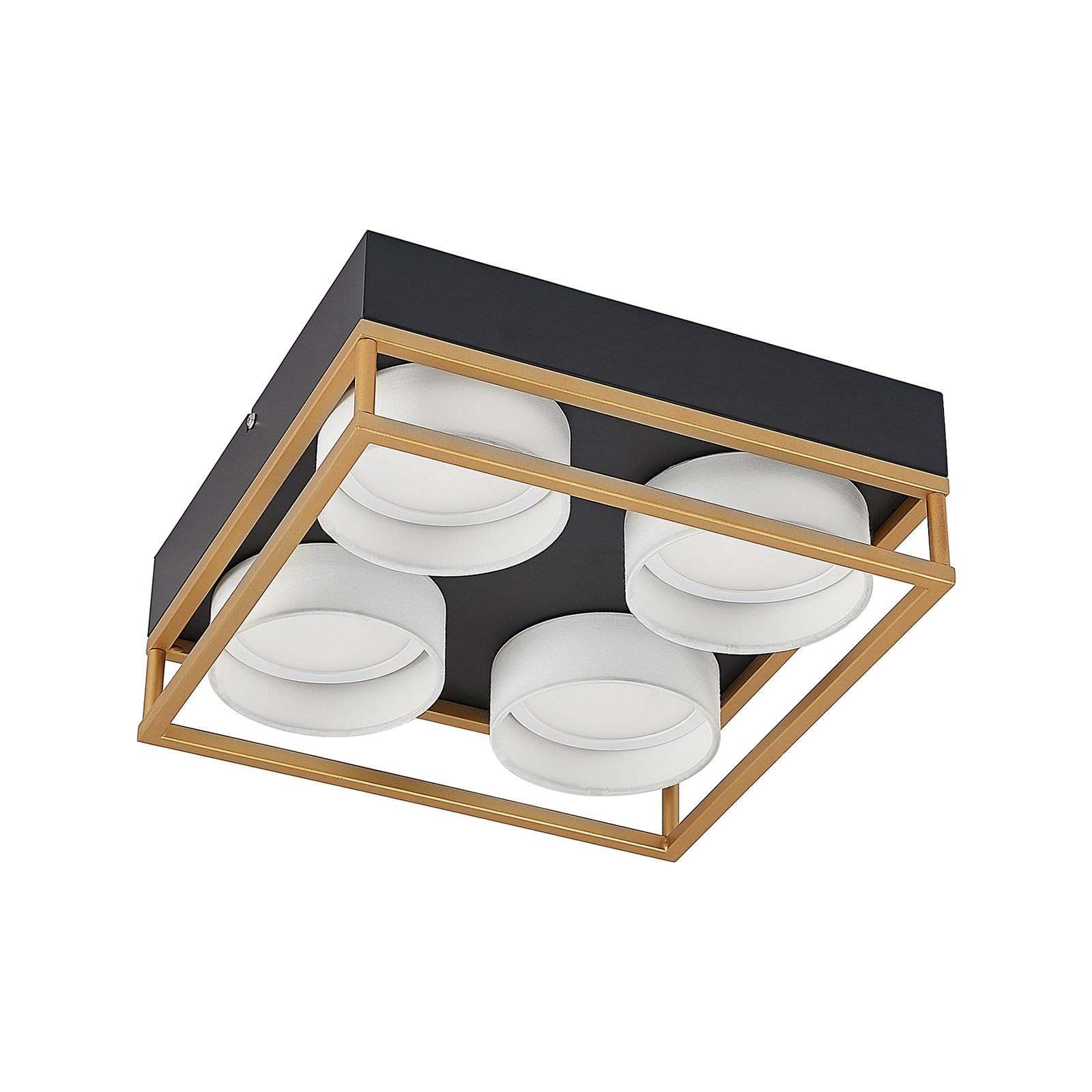Lindby Bymera LED-Deckenleuchte eckig, vierflammig