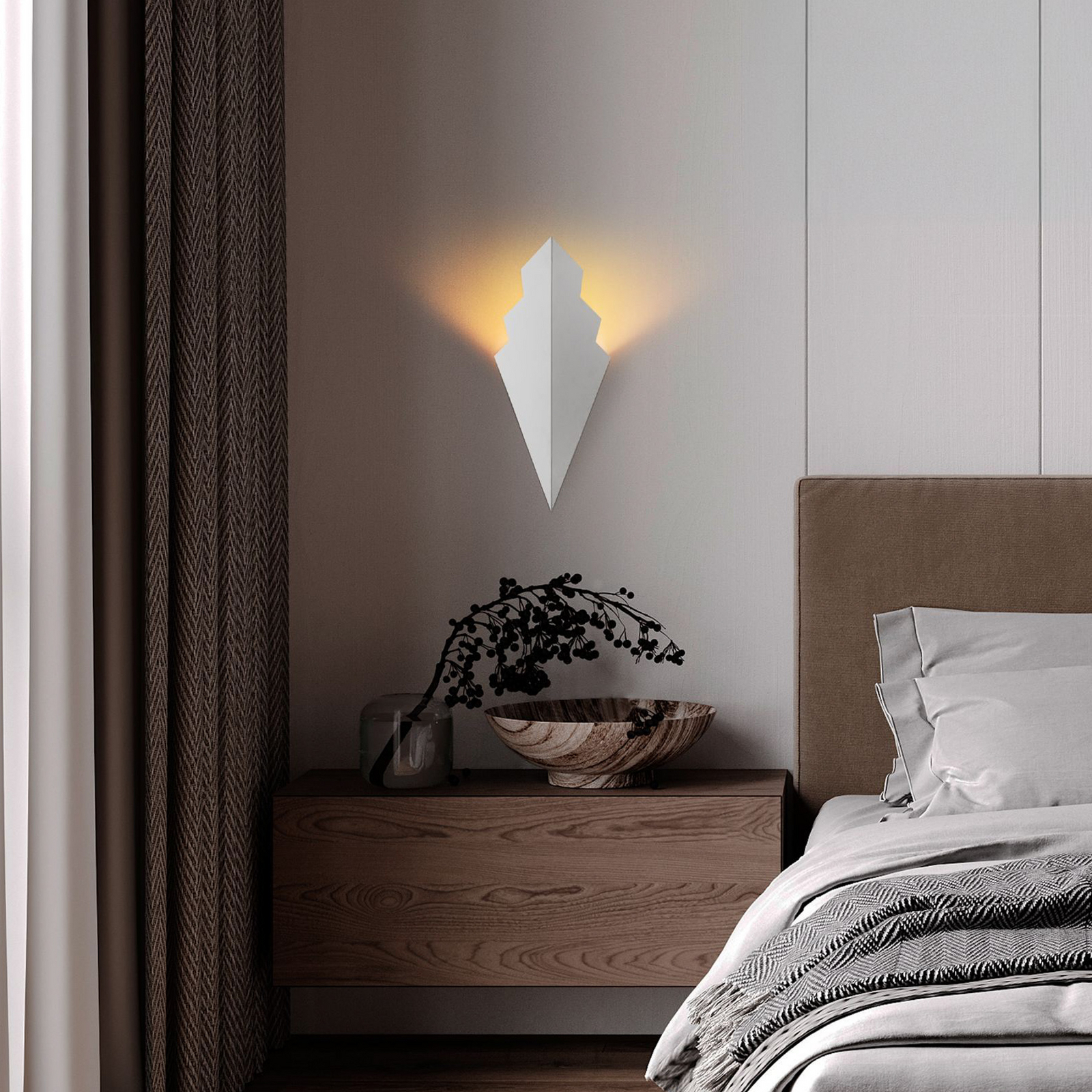 Aplică de perete ARROW, albă, înălțime 40 cm, metal, G9