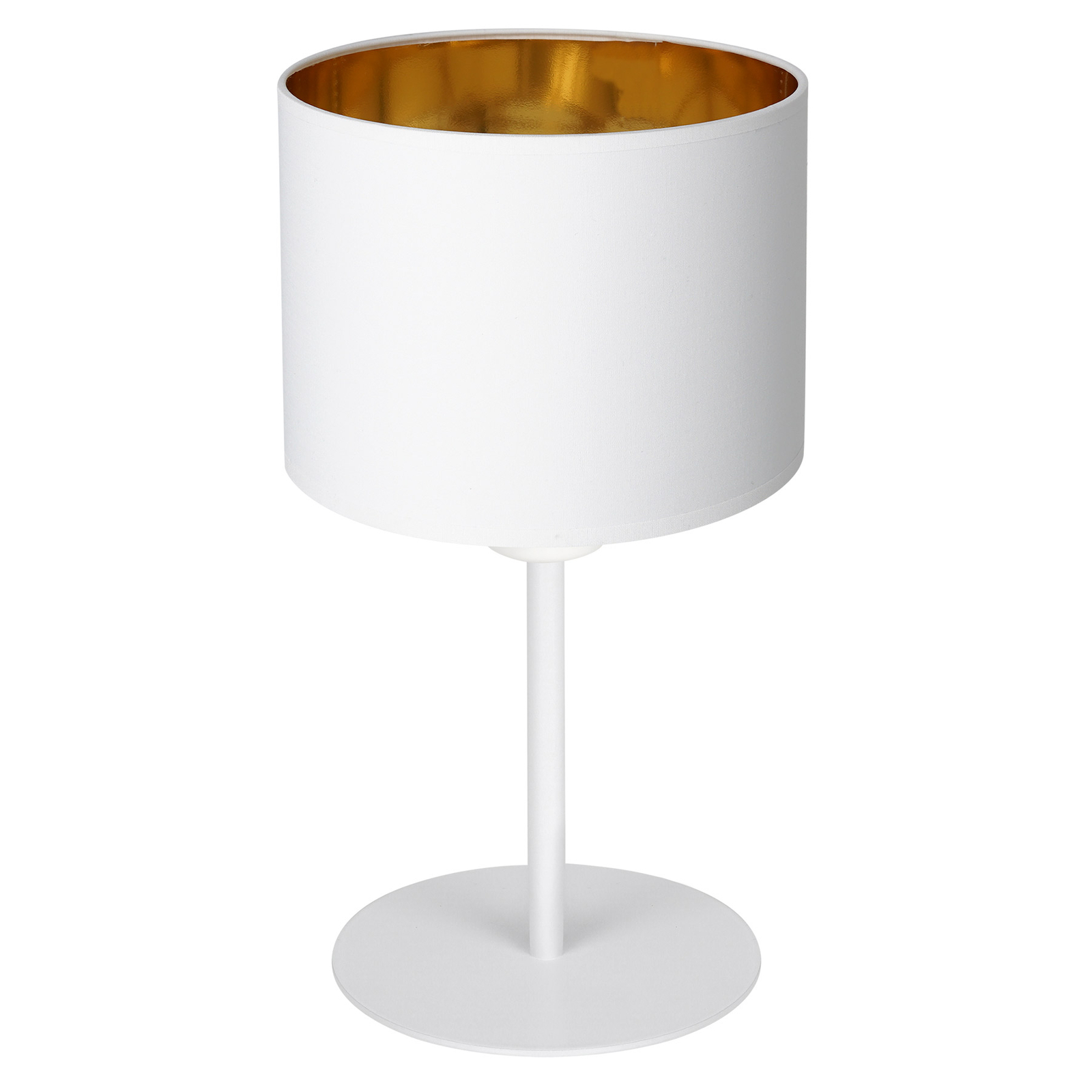 Tischleuchte Soho, zylindrisch Höhe 34cm weiß/gold