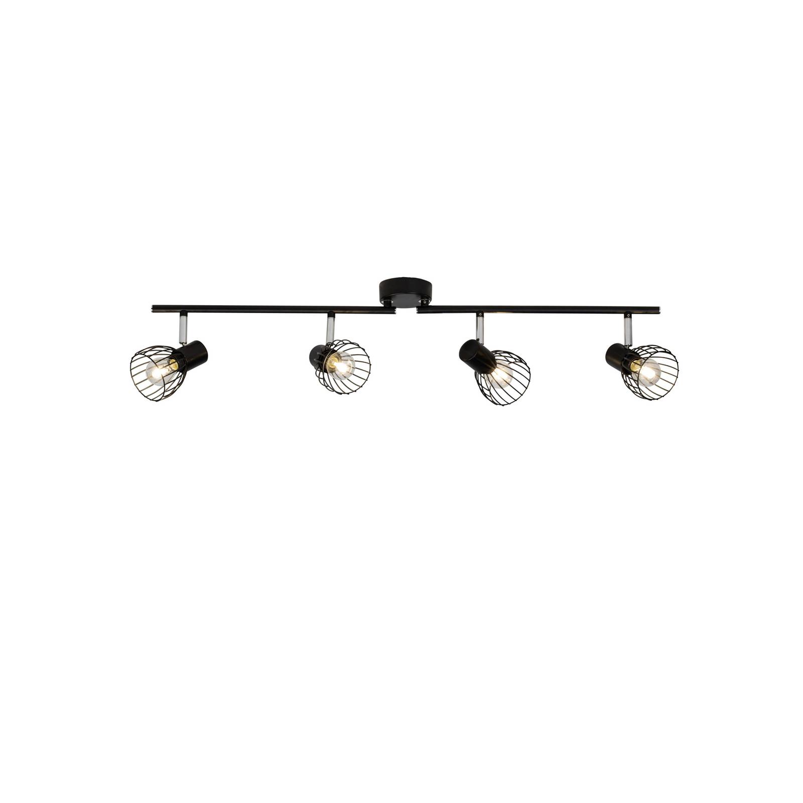 Deckenstrahler Blacky, Länge 81,5 cm, schwarz, 4-flg.,