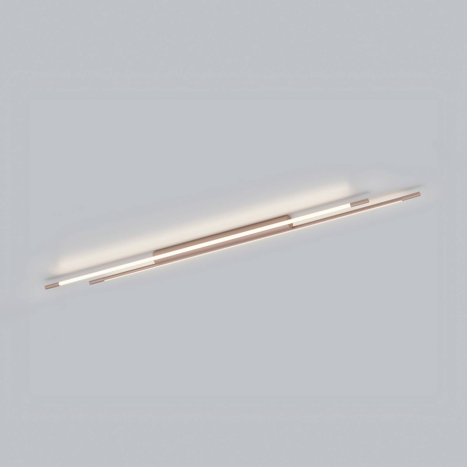 Lampa sufitowa LED Helestra LEDA, brązowa, długość 150 cm, sączyniana