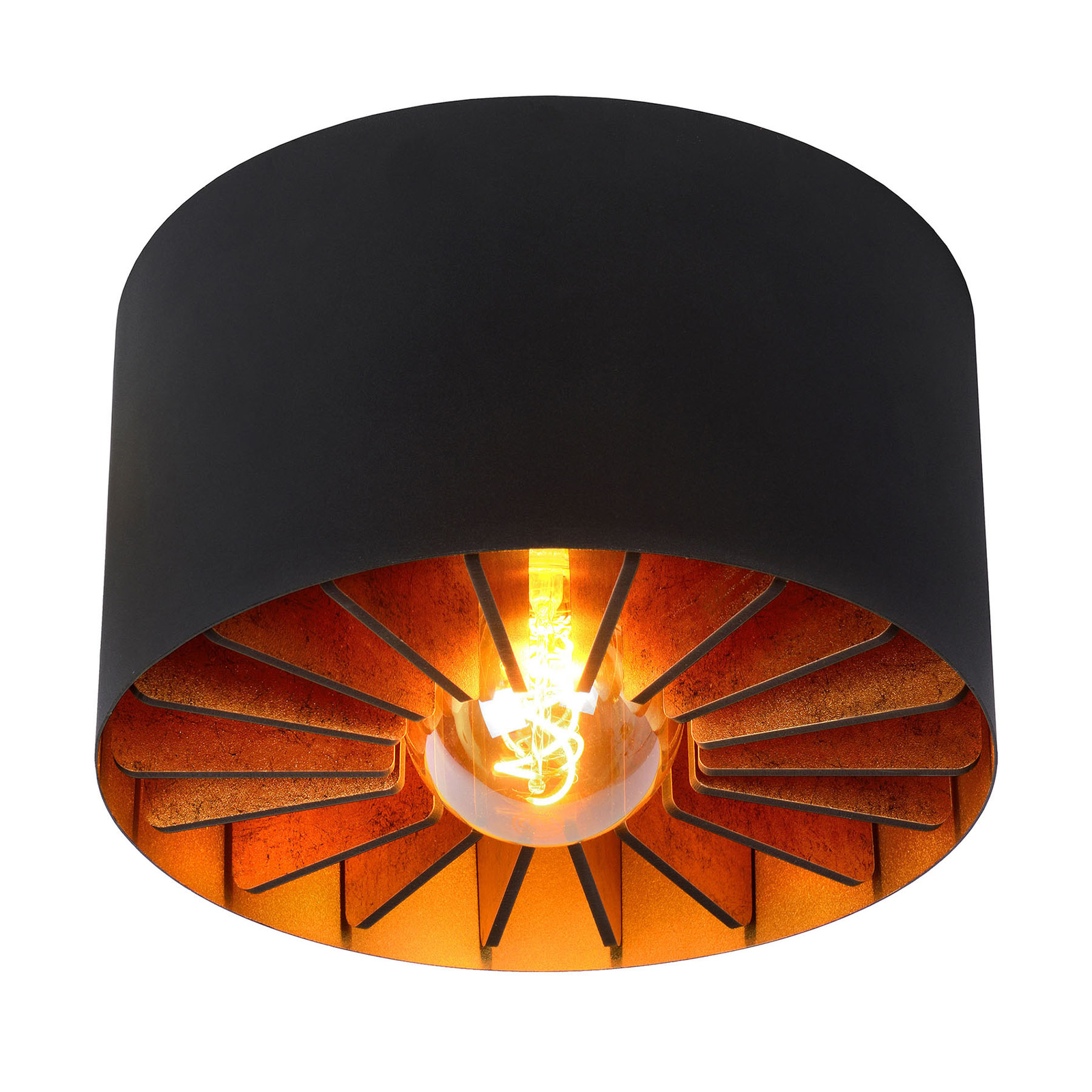 Deckenlampe Zidane in Schwarz/Gold
