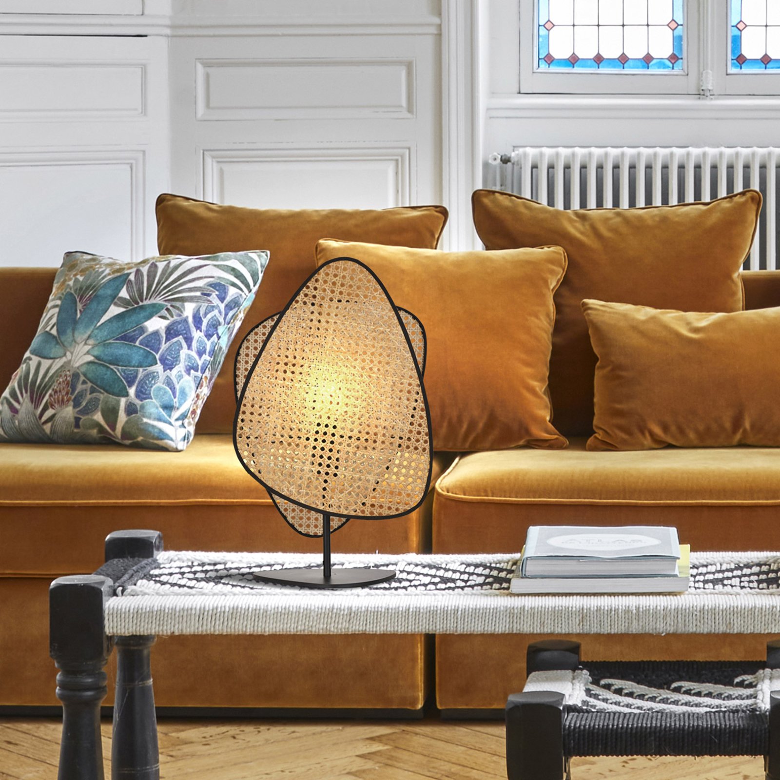 Tischleuchte Screen, natur, Rattan, 51 cm hoch - MARKET SET Tischleuchte Screen, natur, Rattan, 51 cm hoch - MARKET SET