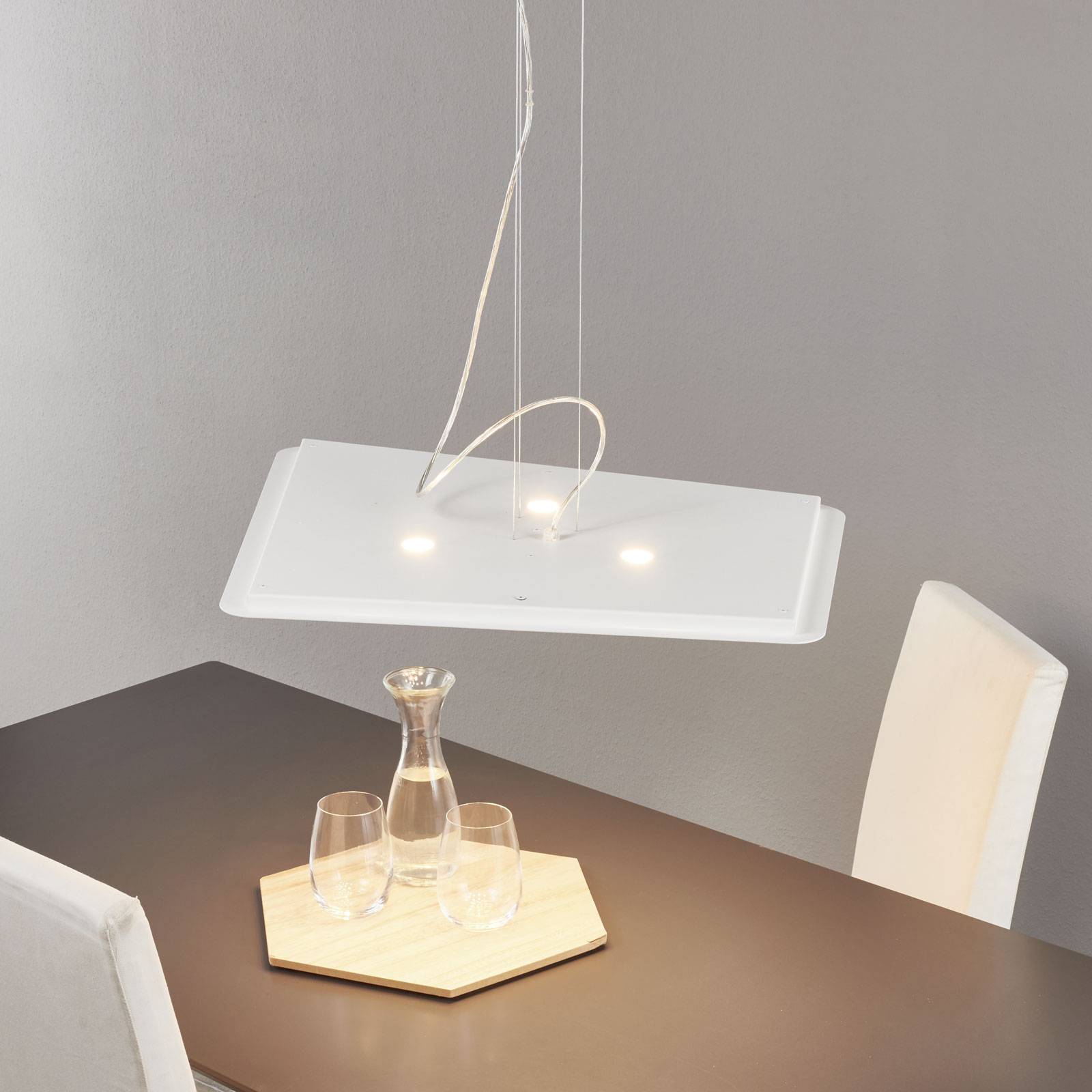 Image of Suspension LED Fuorisquadra moderne, blanc 