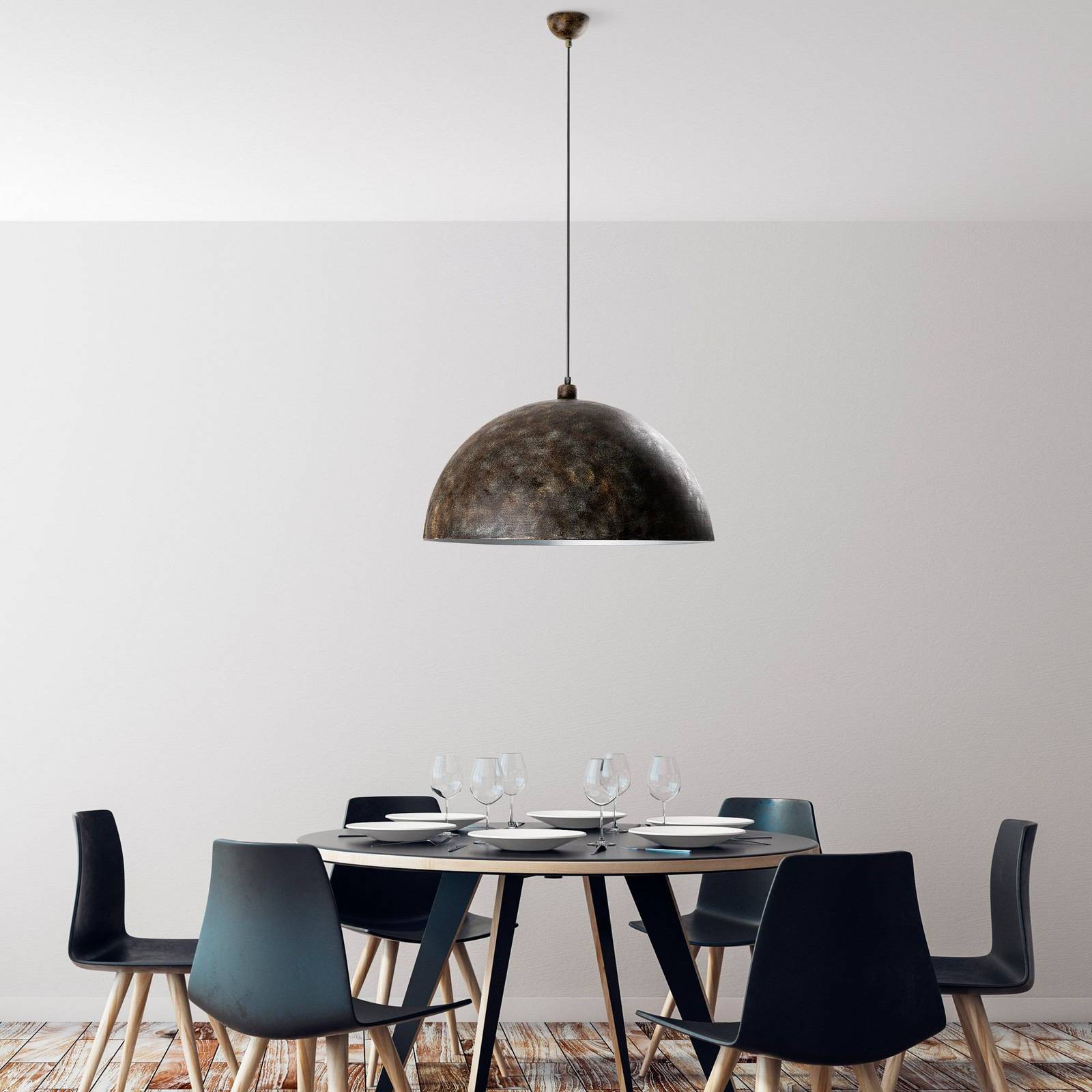Hängeleuchte Berceste, Ø 60 cm, altmessing, Metall günstig online kaufen