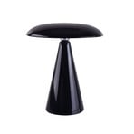 Kinoko LED-akkukäyttöinen pöytälamppu, kiiltävä musta, 27 cm, CCT Beacon