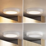 Prios LED ceiling light Edwina, white, 23 cm, CCT, IP44