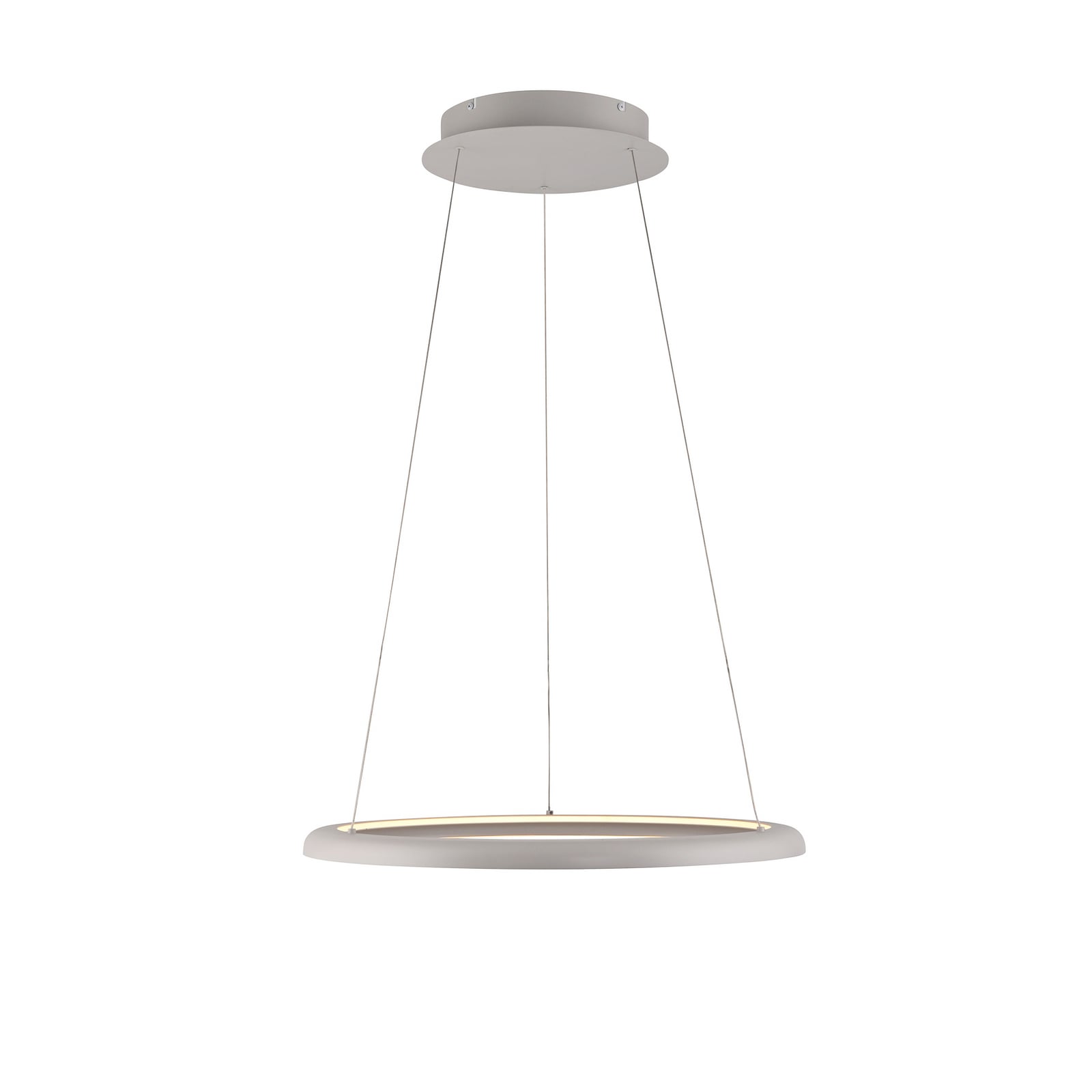 LED viseća svjetiljka QUILLO, bež, Ø 60 cm, metal, s prigušivačem