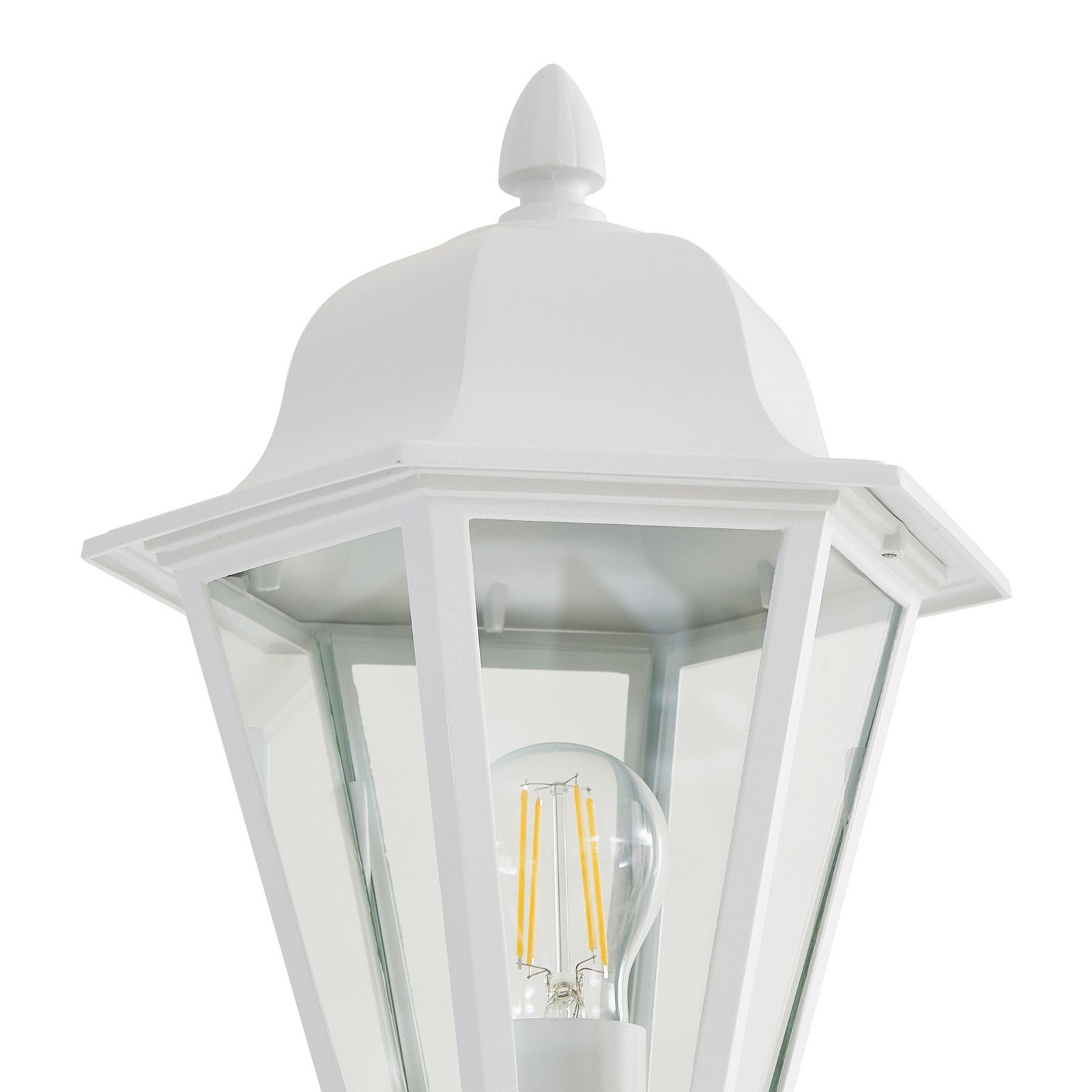 Lindby udendørslampe Edana, 211 cm, hvid, metal, E27, IP44