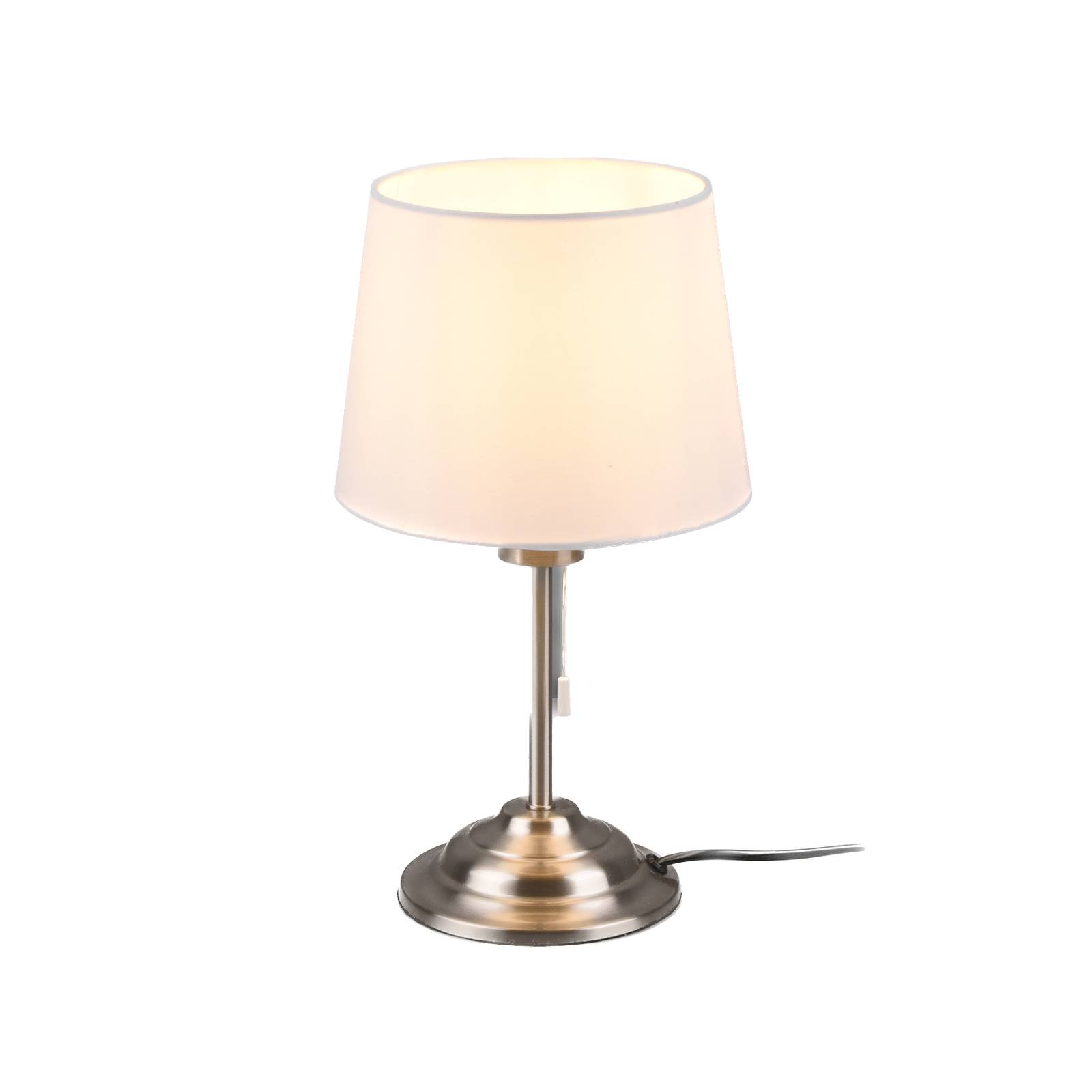 Lindby Lámpara de mesa - Lámpara de mesa - Salón / Comedor - níquel satinado, blanco - Acero