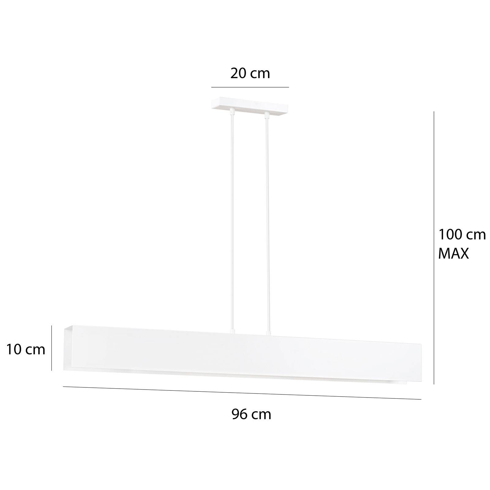 Suspension Gentor 4, longueur 96 cm en blanc