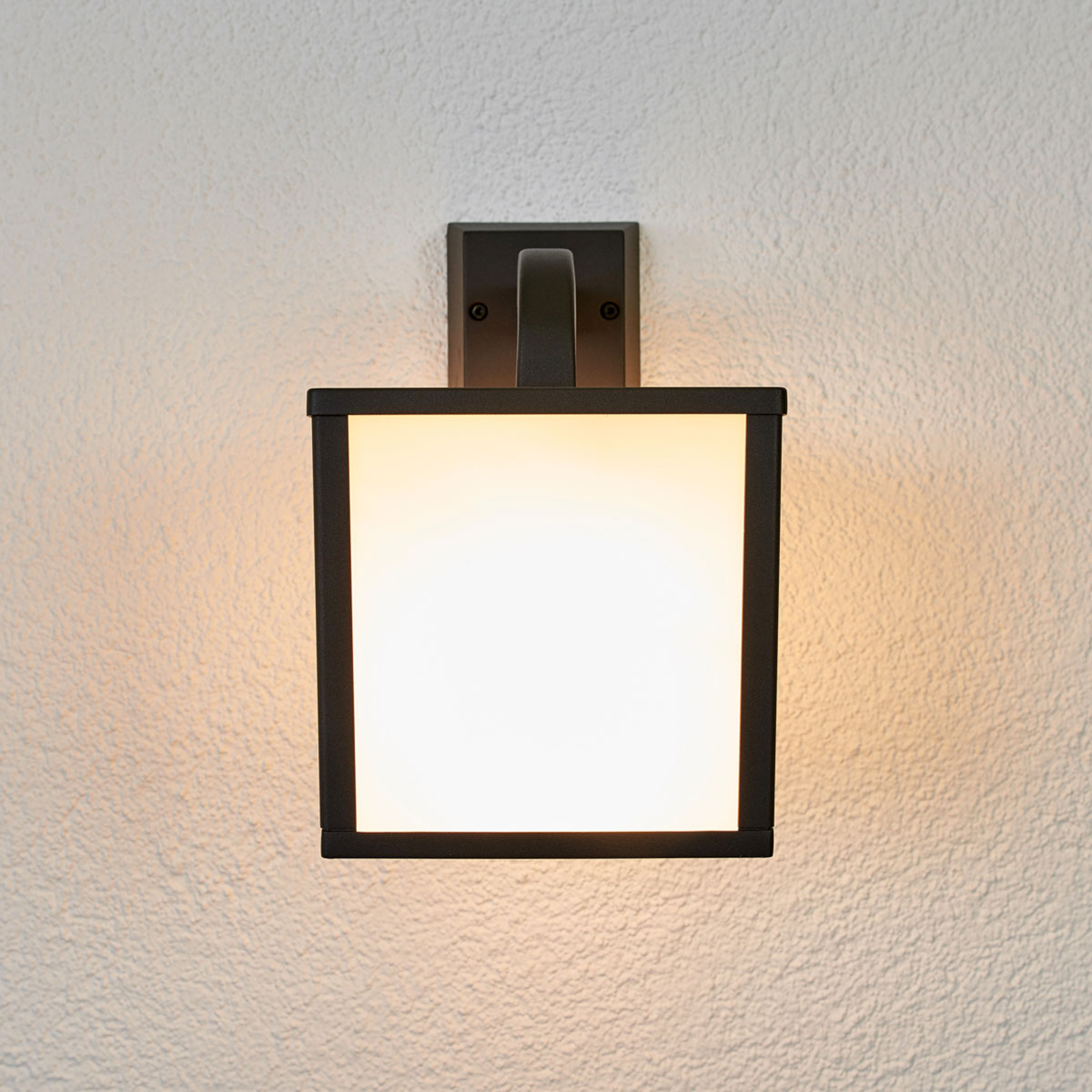 Cubango LED āra sienas lampas, viens kubs abažūrs