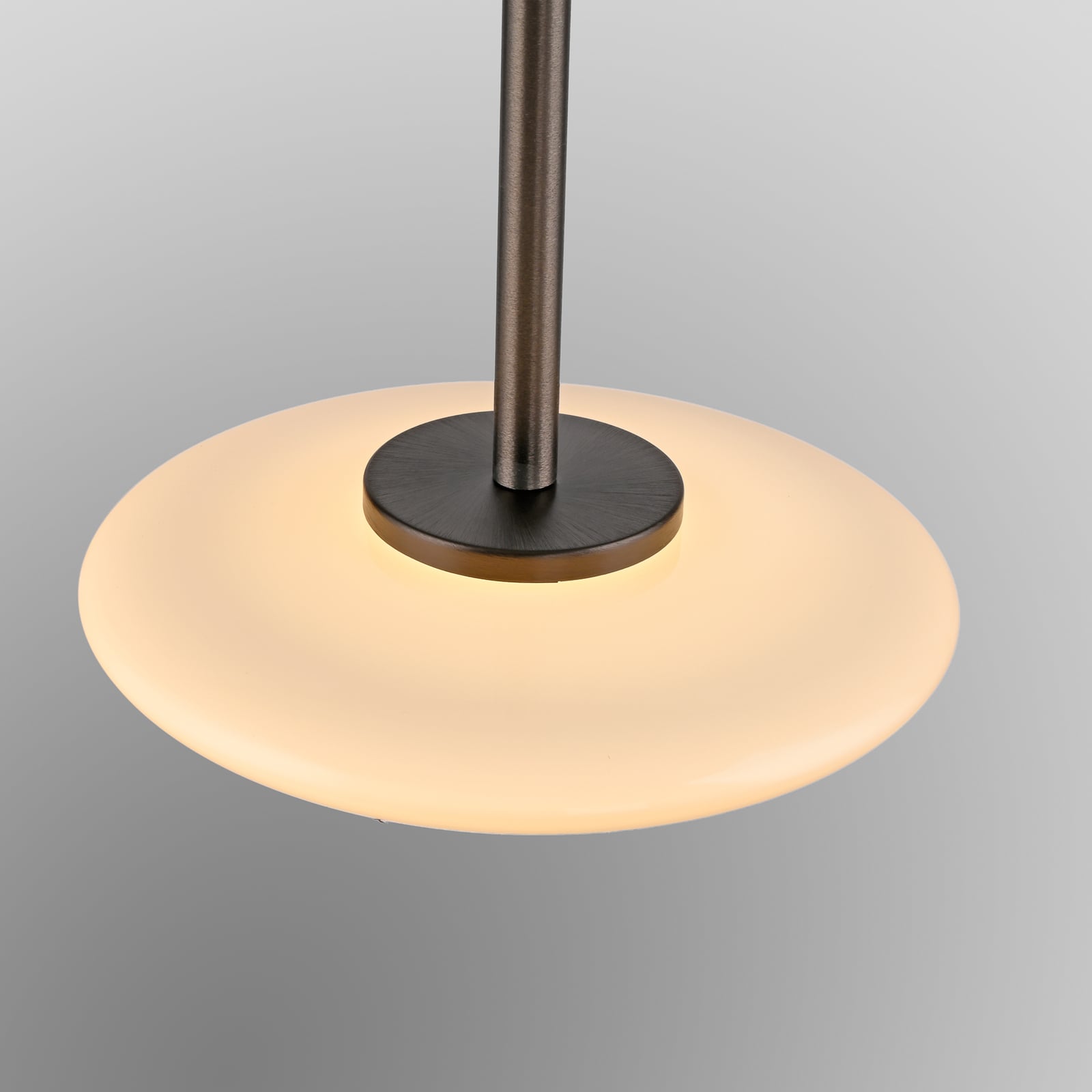 Suspension LED Vitrum, marron/opale, verre/aluminium, à 3 lampes - PURE