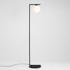 Lámpara de pie Zac con pantalla esférica, negro