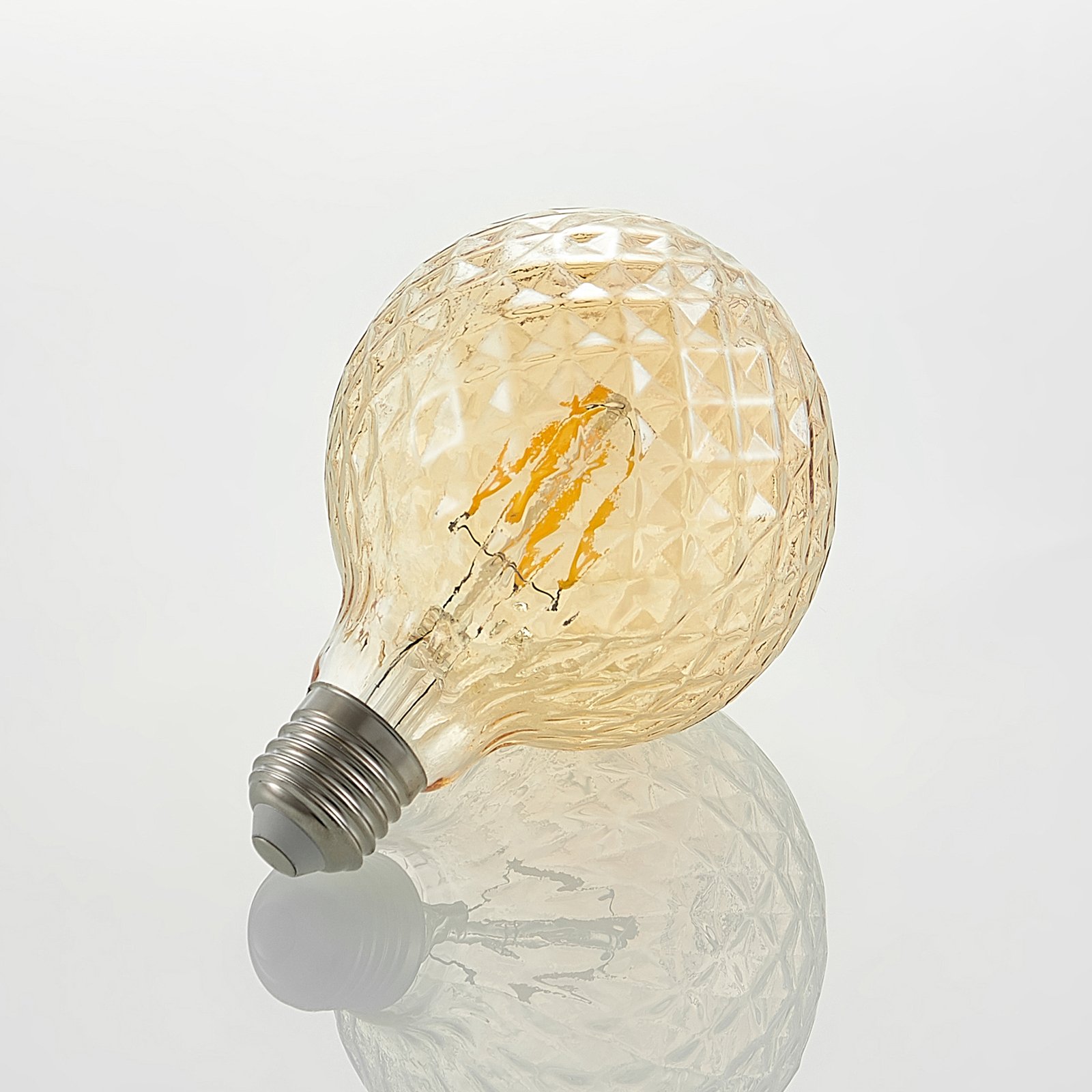 Lucande LED lamp E27 G95 4W 2.700K dimbaar amber