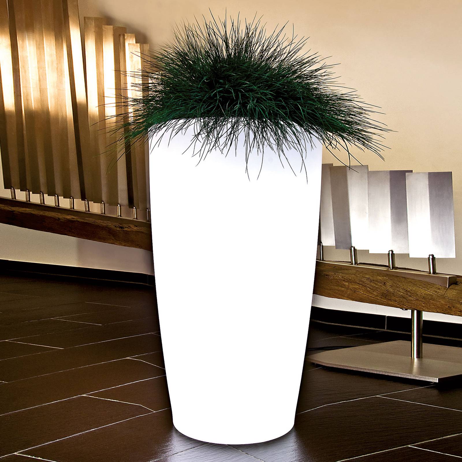 degardo Rovio IV deco lamp, plantable, white translucent - Modern