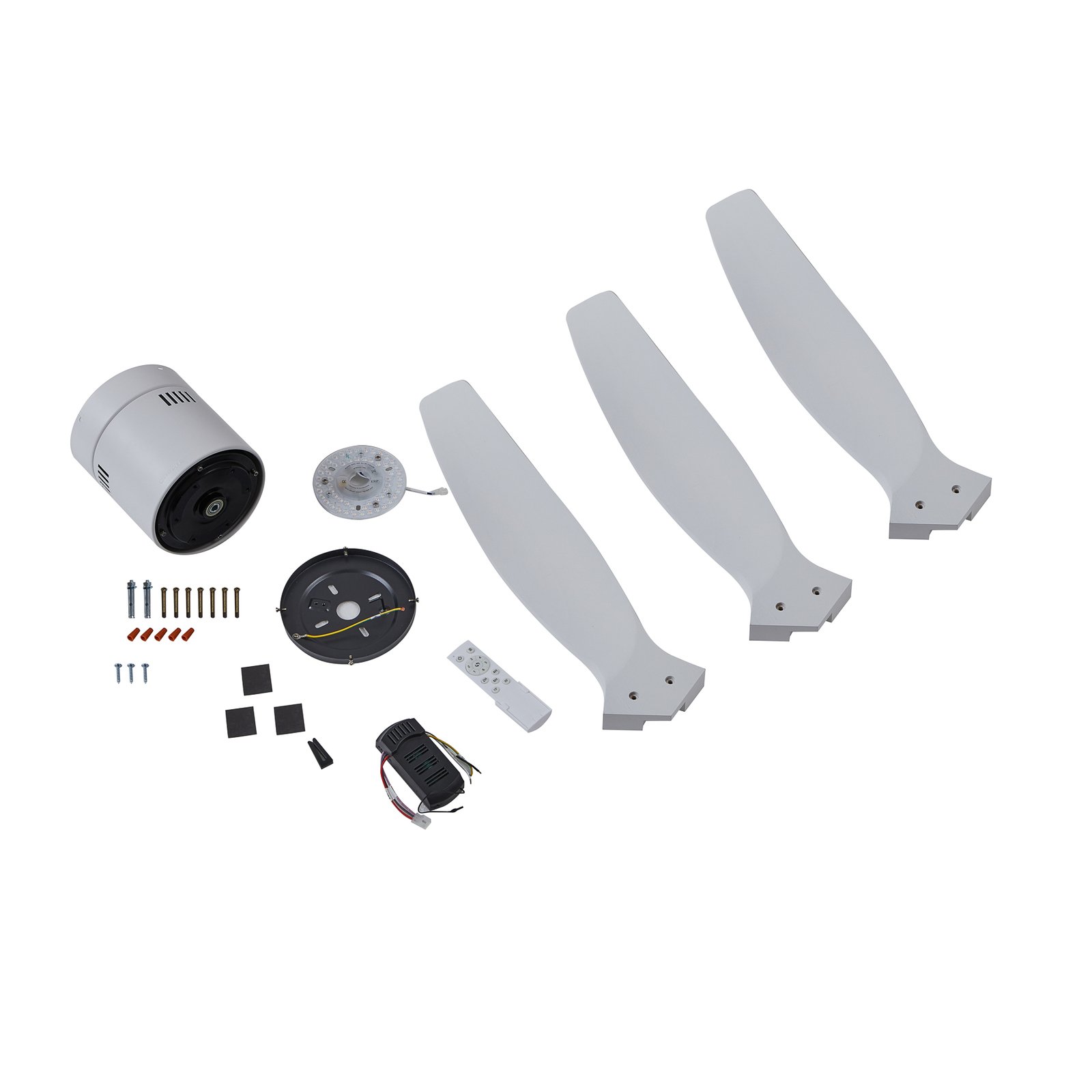 Lucande Deckenventilator Vindur, weiß, DC, leise, Ø 132 cm