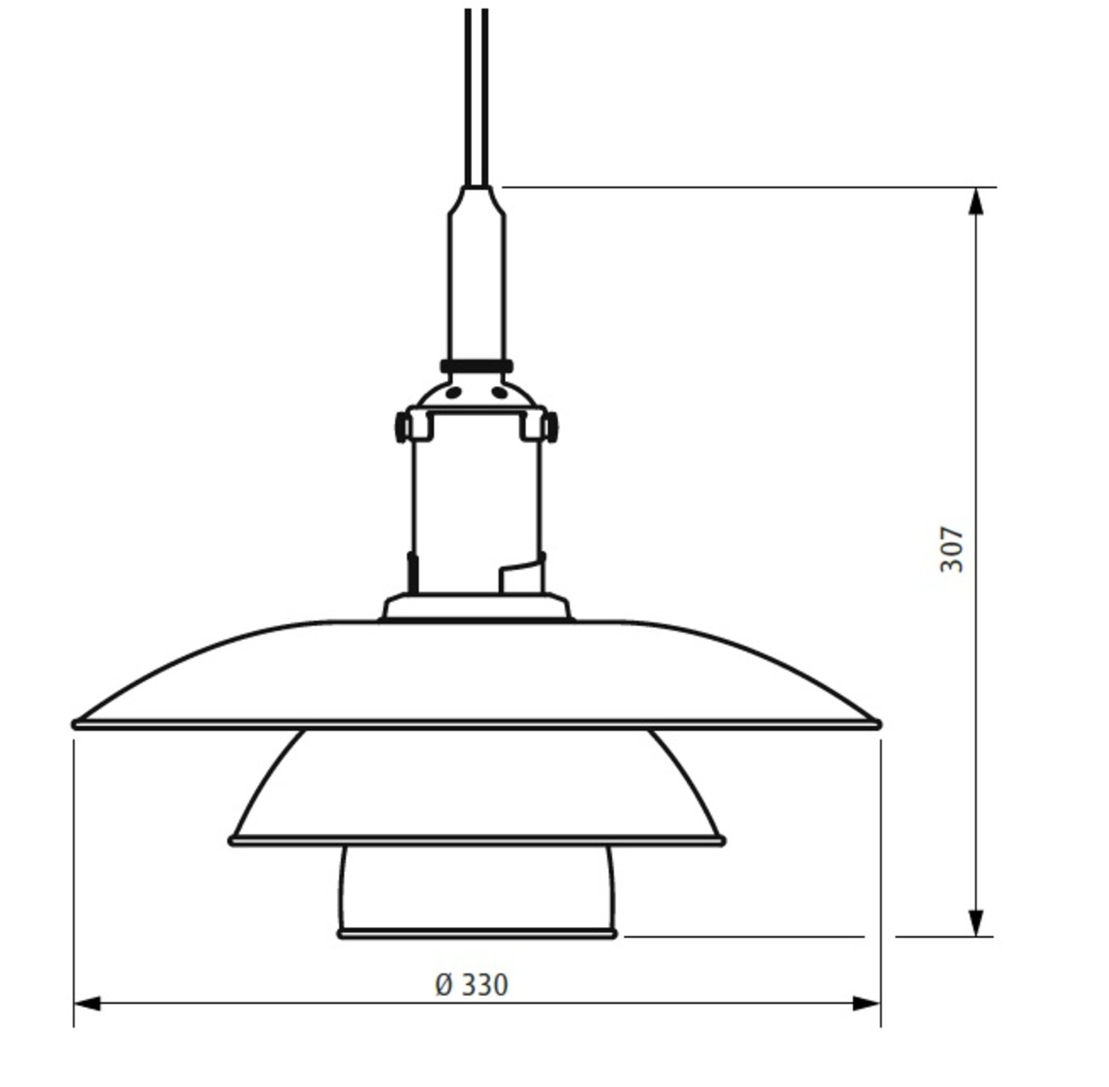 PH 3½-3 Mittlerer Farbton  für Pendelleuchte  White/Metall - Louis Poulsen