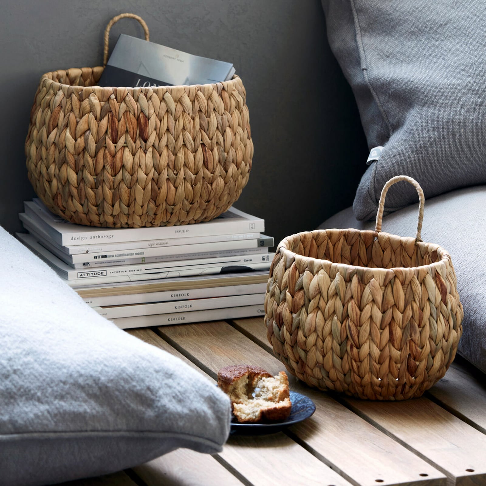 Cestino portaoggetti HDHang, alghe marine, set da 2 - House Doctor