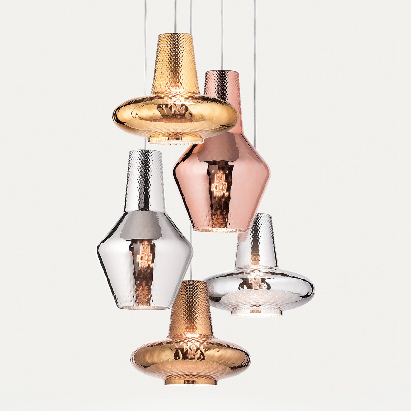 Suspension Romeo 130 cm rose gold metallic