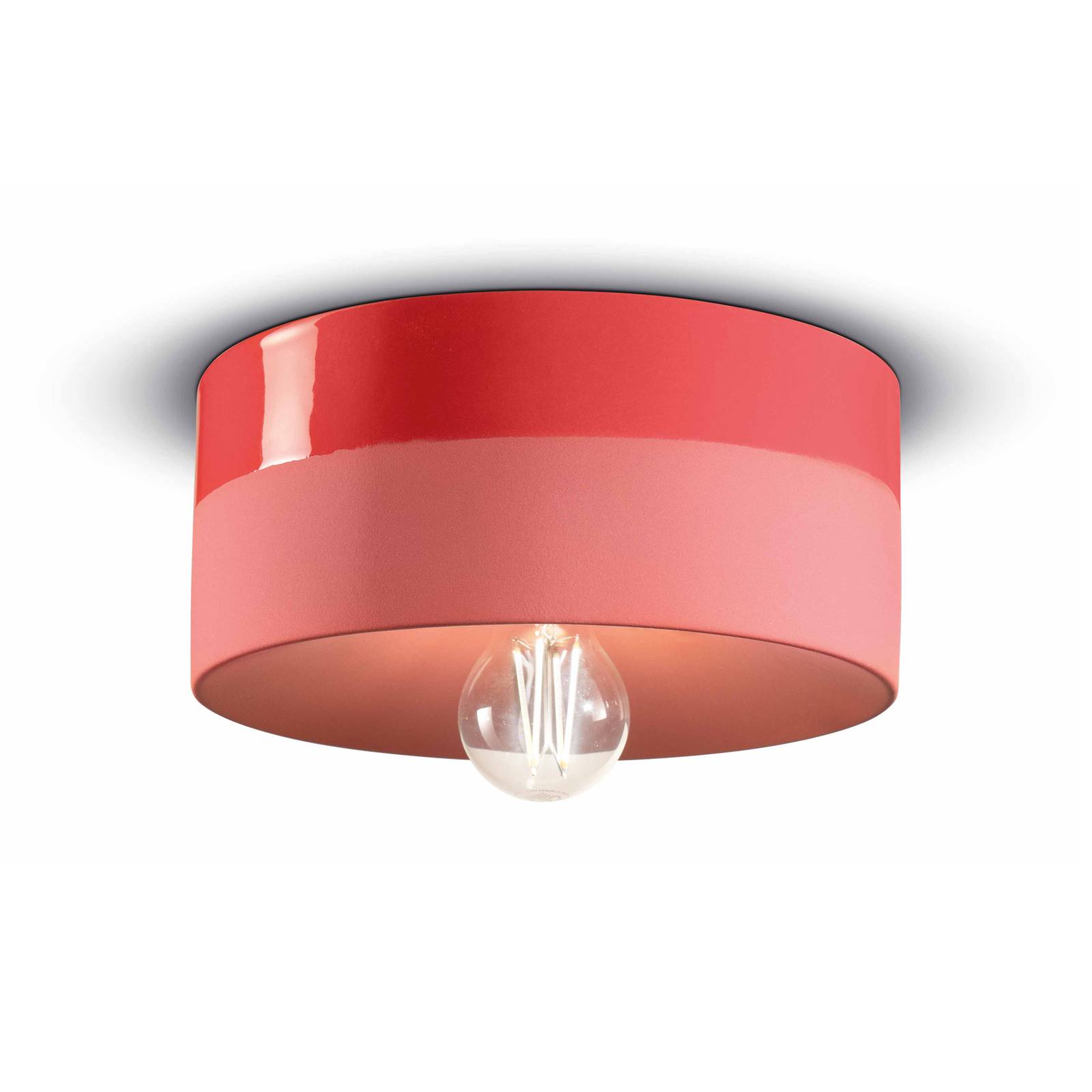 Loftslampe Pi keramik blank/mat Ø 25 cm rød