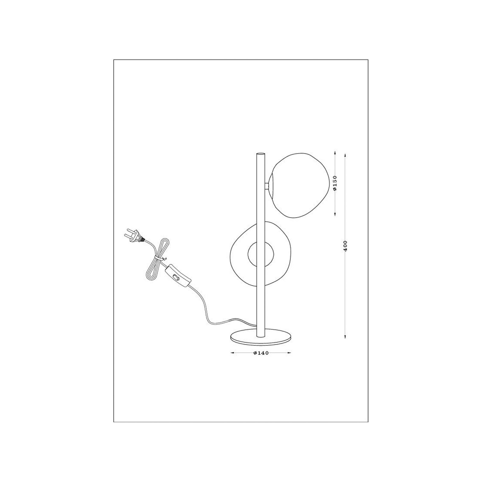 Canopus galda lampa zelta/zaļa augstums 40 cm 2 gaismas stikls E14