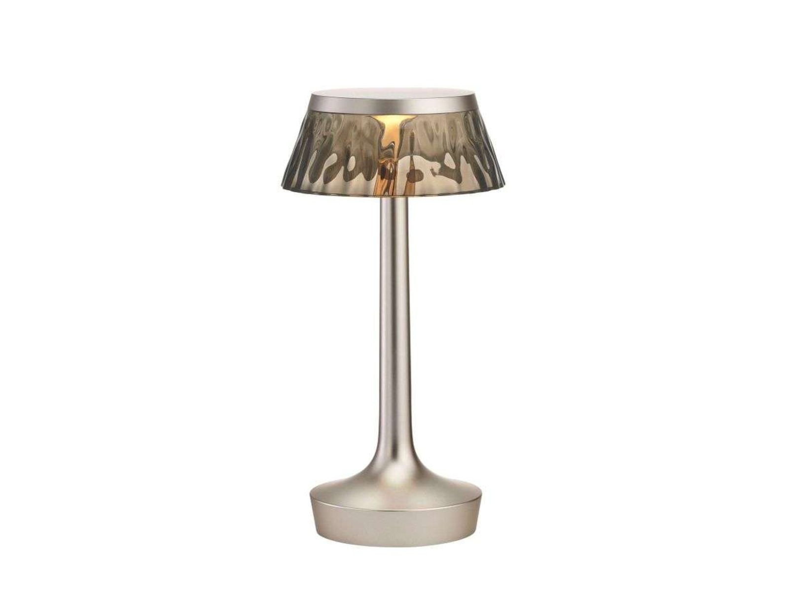 Bon Jour Unplugged Stolní Lampa Matte Chrome/Fumé - Flos