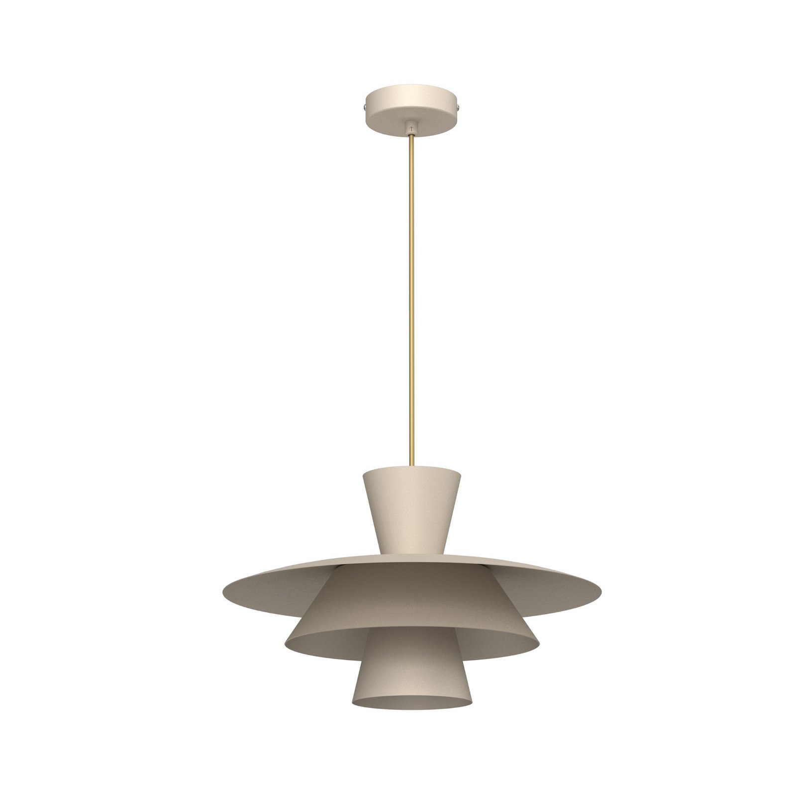 Lampă suspendată Plato, bej, metal, Ø 38 cm, E27