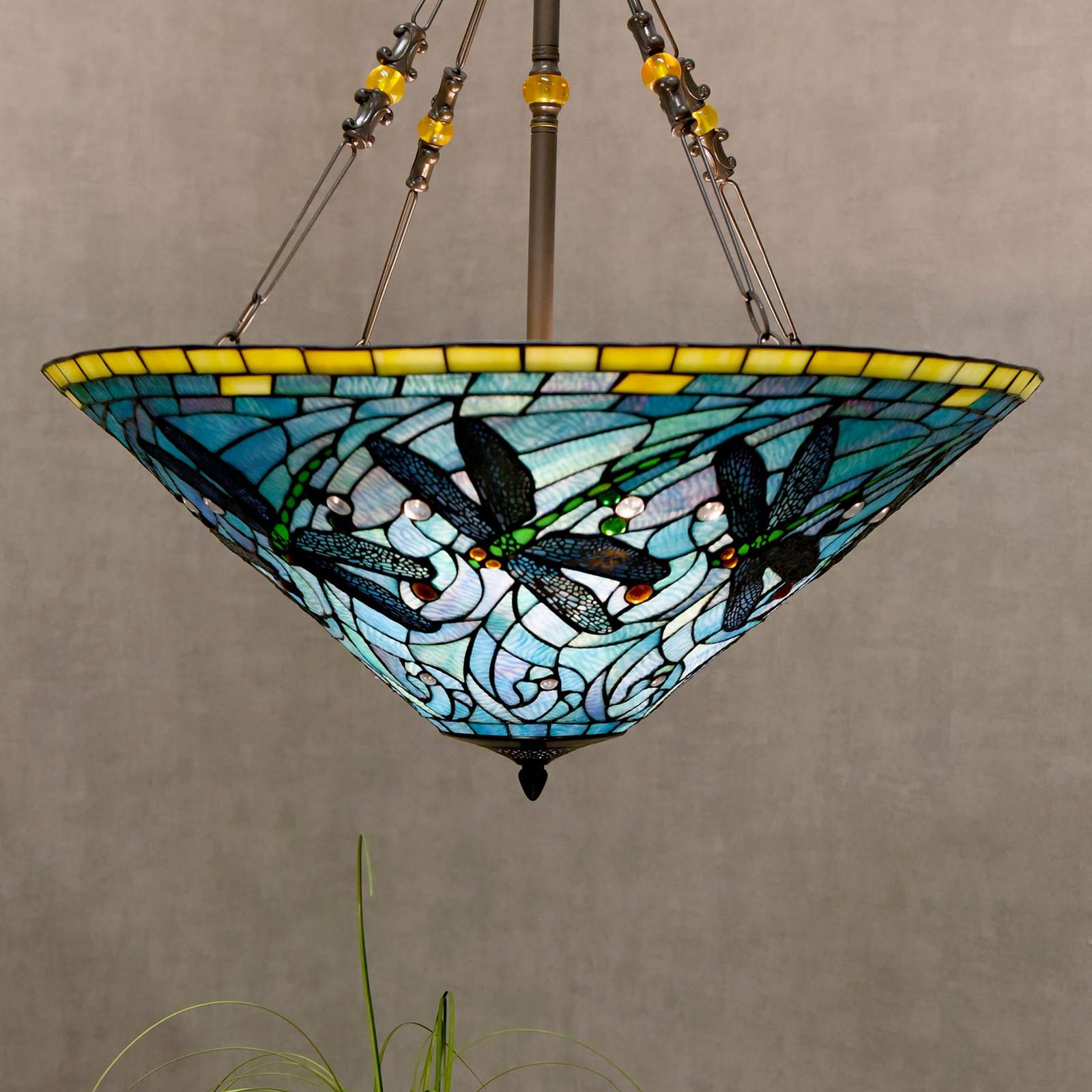 Clayre&Eef Závěsné světlo 5975, barevný design Tiffany