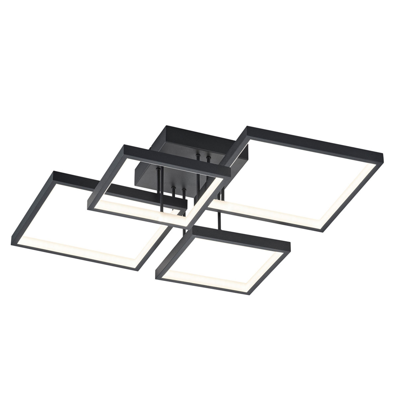 Sorrento LED ceiling light 52 x 52 cm, matt black