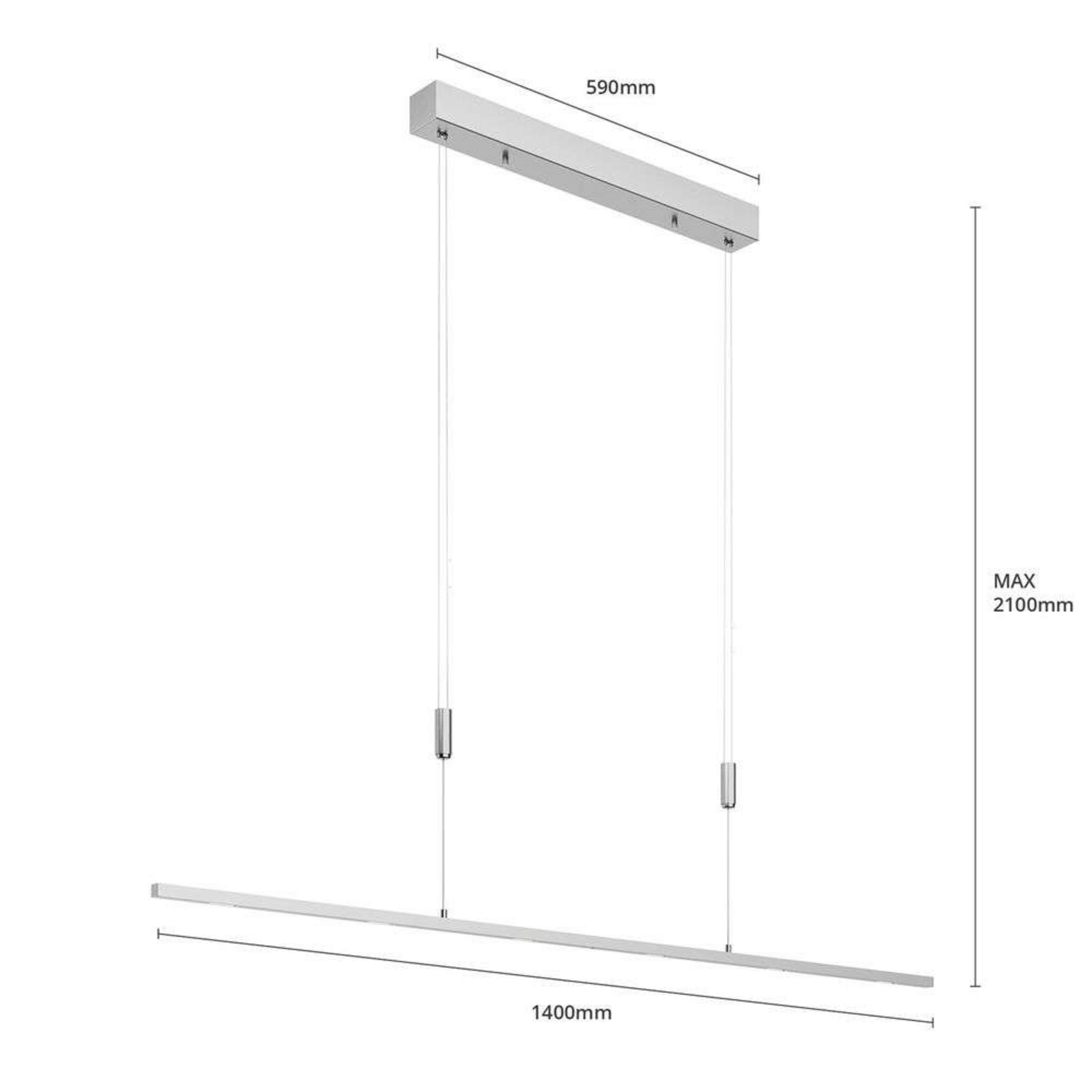 Arnik Lustră Pendul L140 Nickel - Lucande