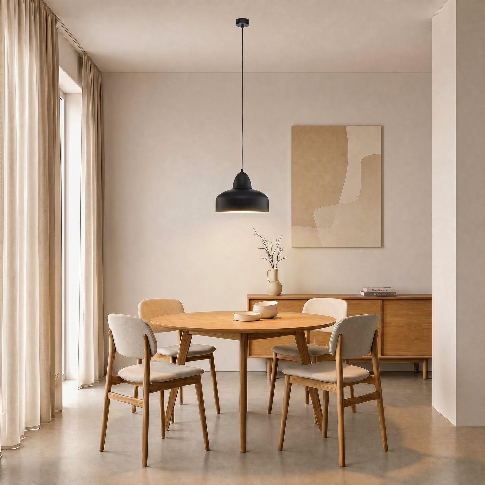 Hanglamp Mille, 1-lamp, zwart Hanglamp Mille, 1-lamp, zwart