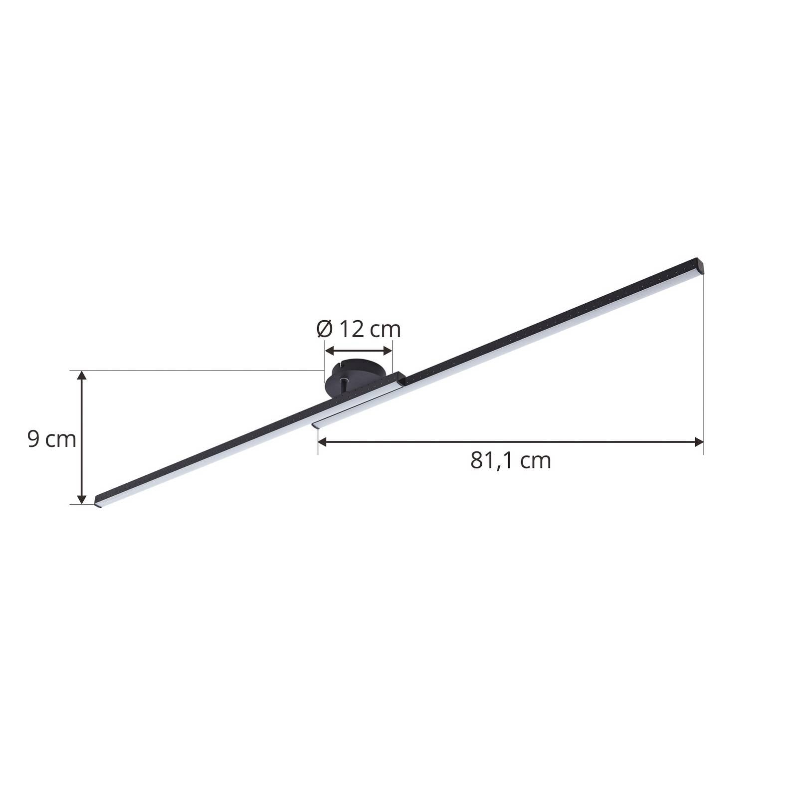  Lindby Lindby Led Ceiling Light Aurendor, 135 Cm, Black, Metal 